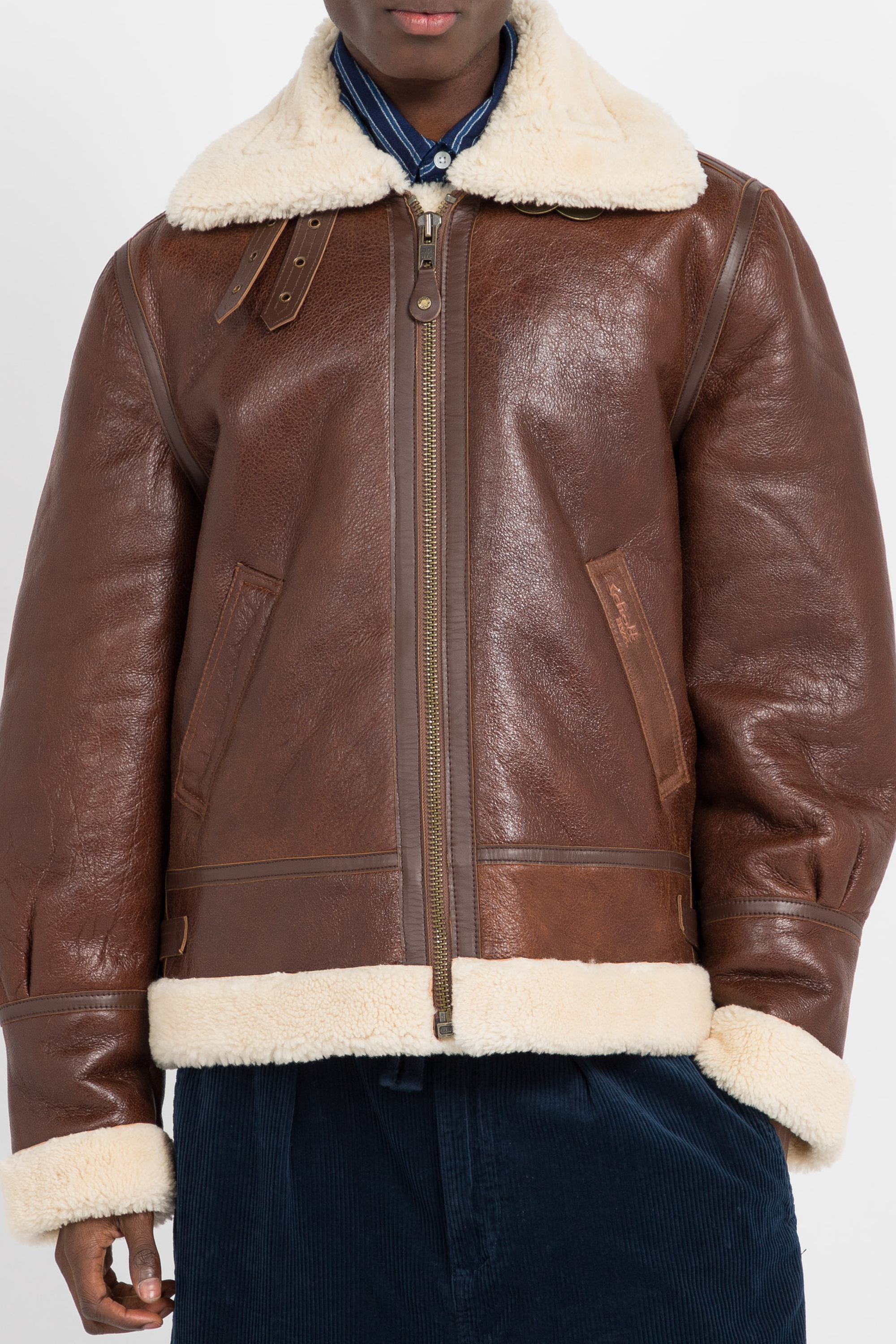 Leather bomber jacket | Brown SCHOTT Men
