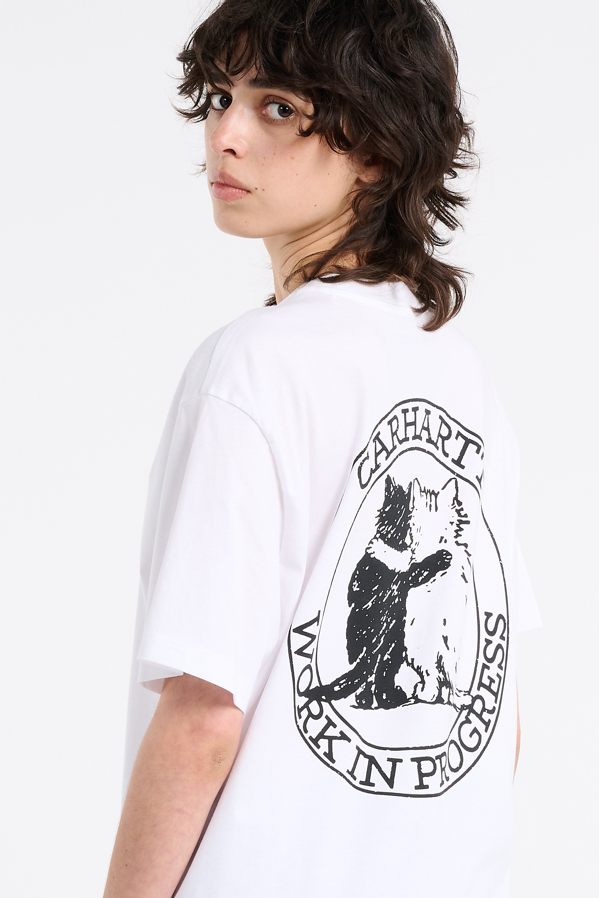 Regular-fit round-neck cotton T-shirt | White CARHARTT WIP Women