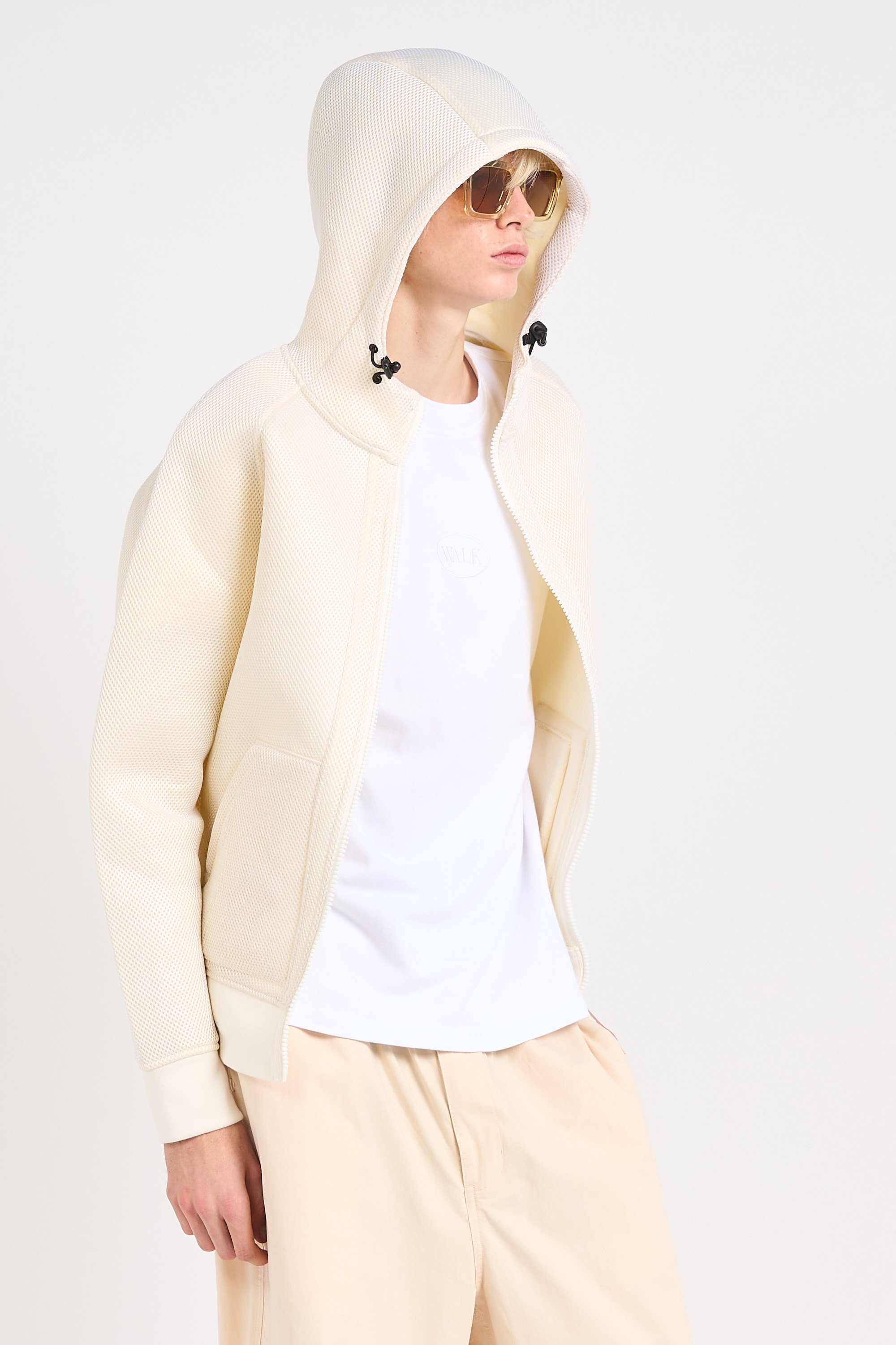 Hoodie zippé Blanc
