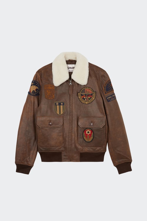 SCHOTT Jacket Brown