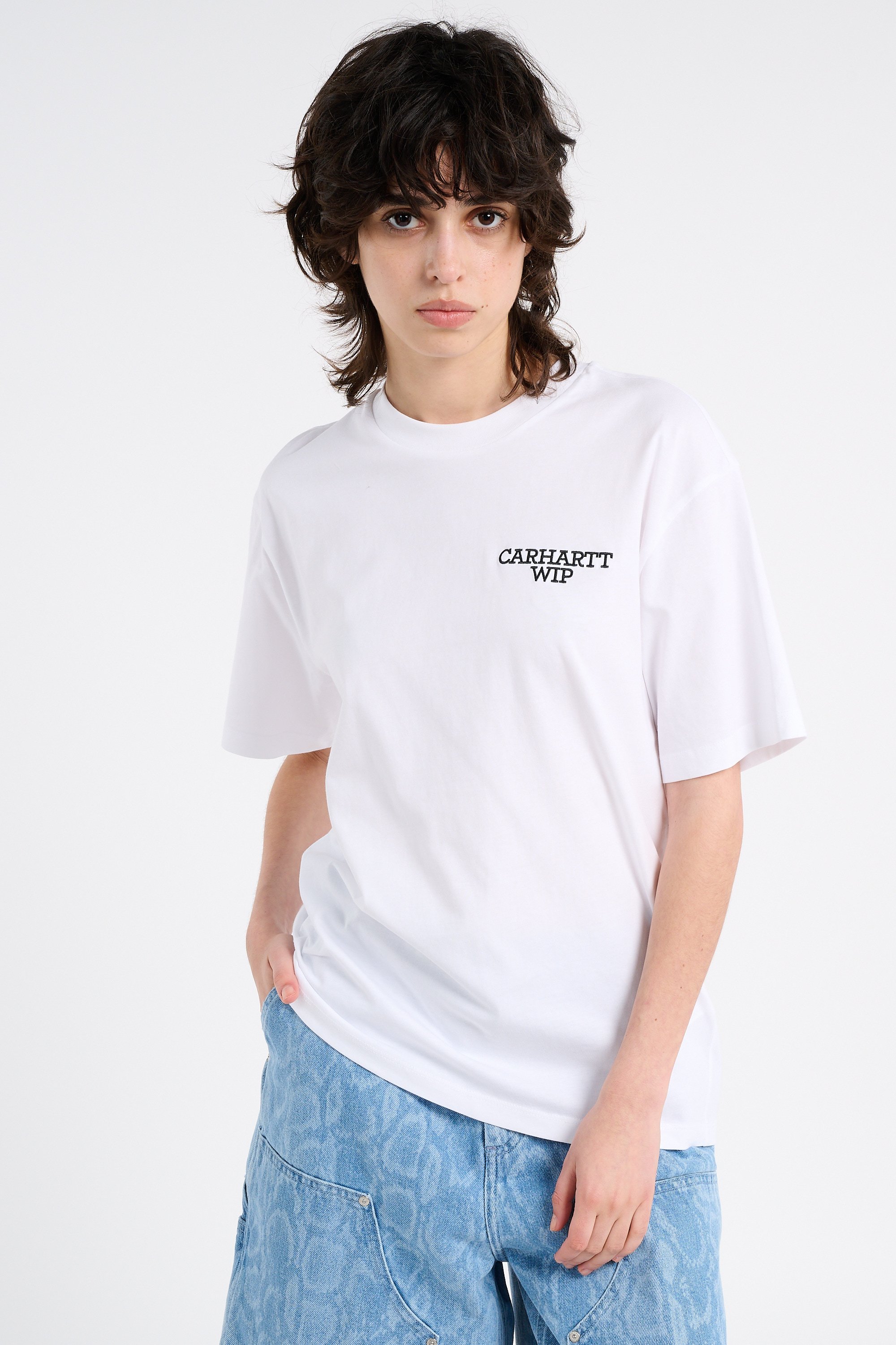 Regular-fit round-neck cotton T-shirt | White CARHARTT WIP Women