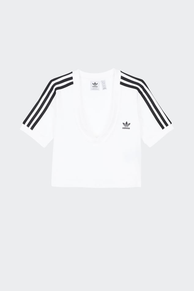 Adidas cropped tee white on sale
