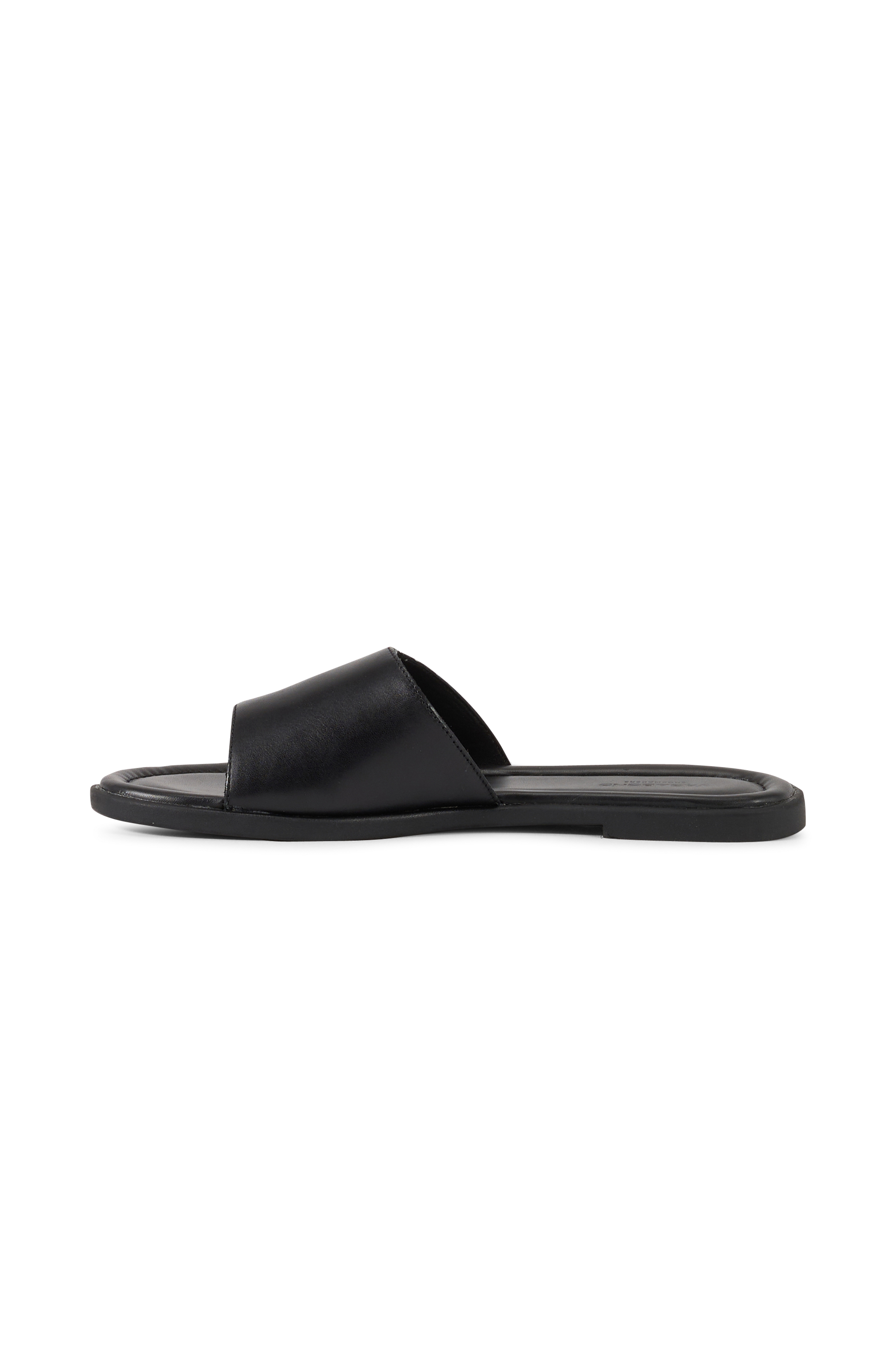 Flat furry sheepskin sandals Black