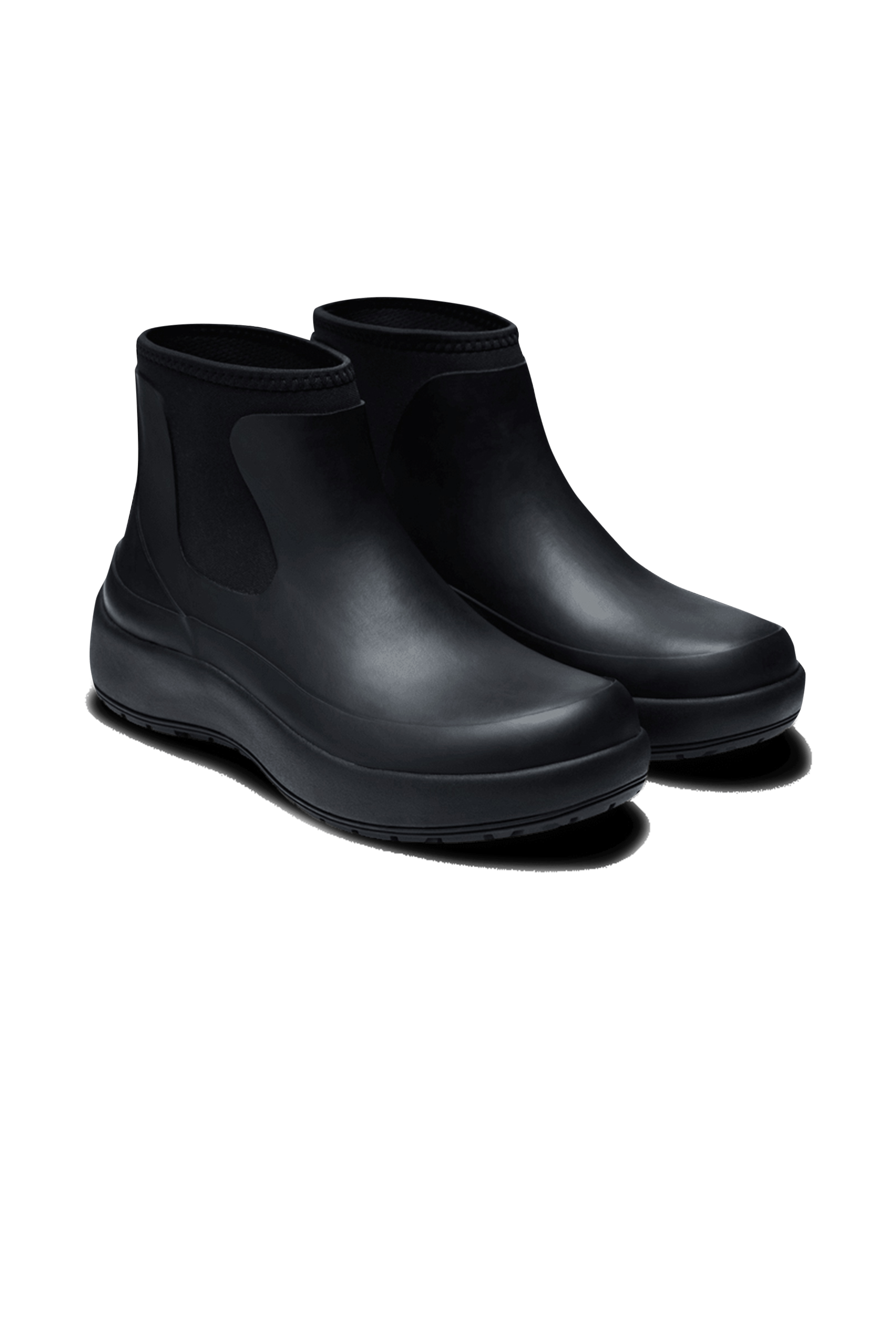 Lace-up leather mid-calf boots | Black RAINS Men