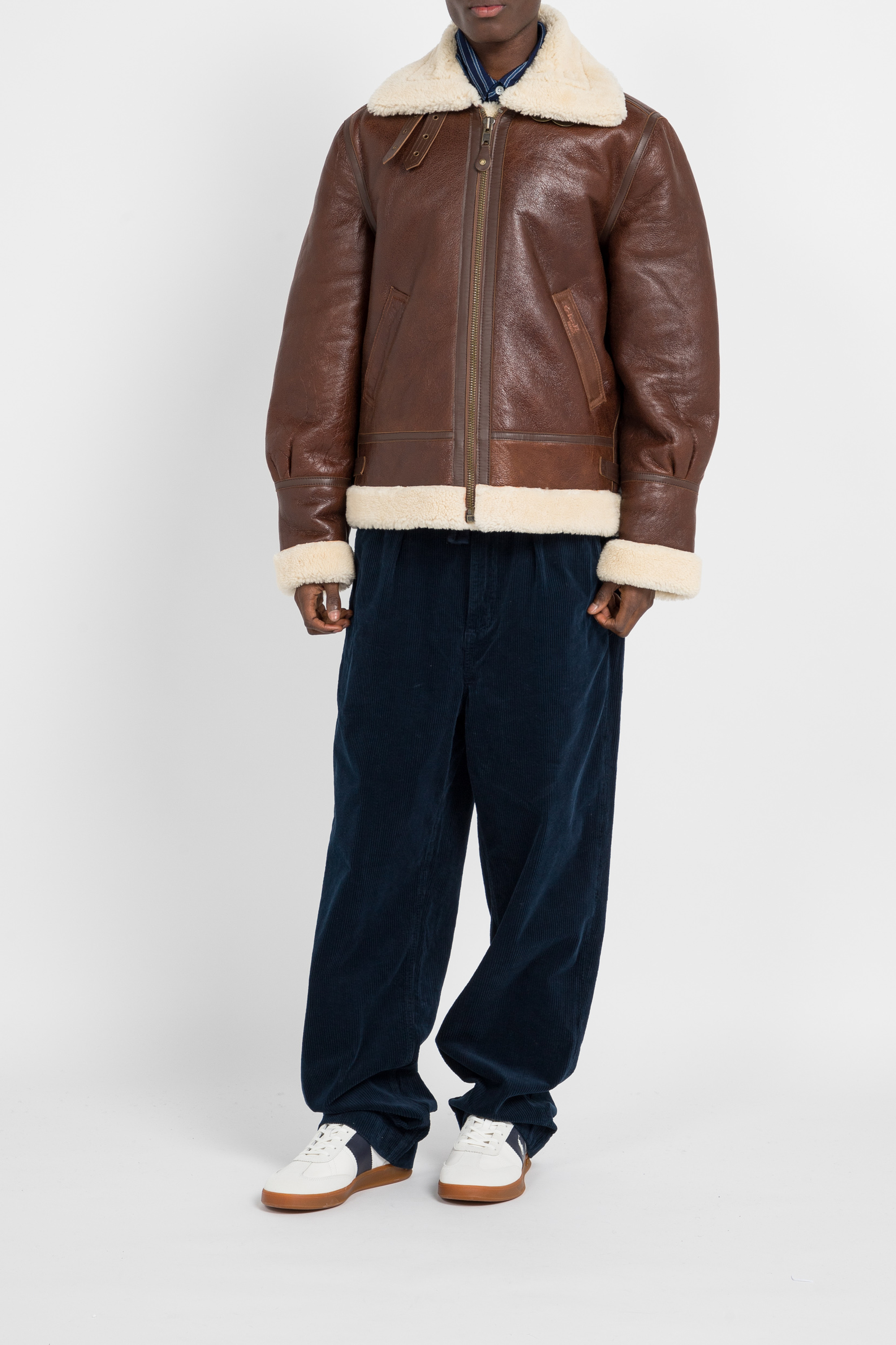 Leather bomber jacket | Brown SCHOTT Men