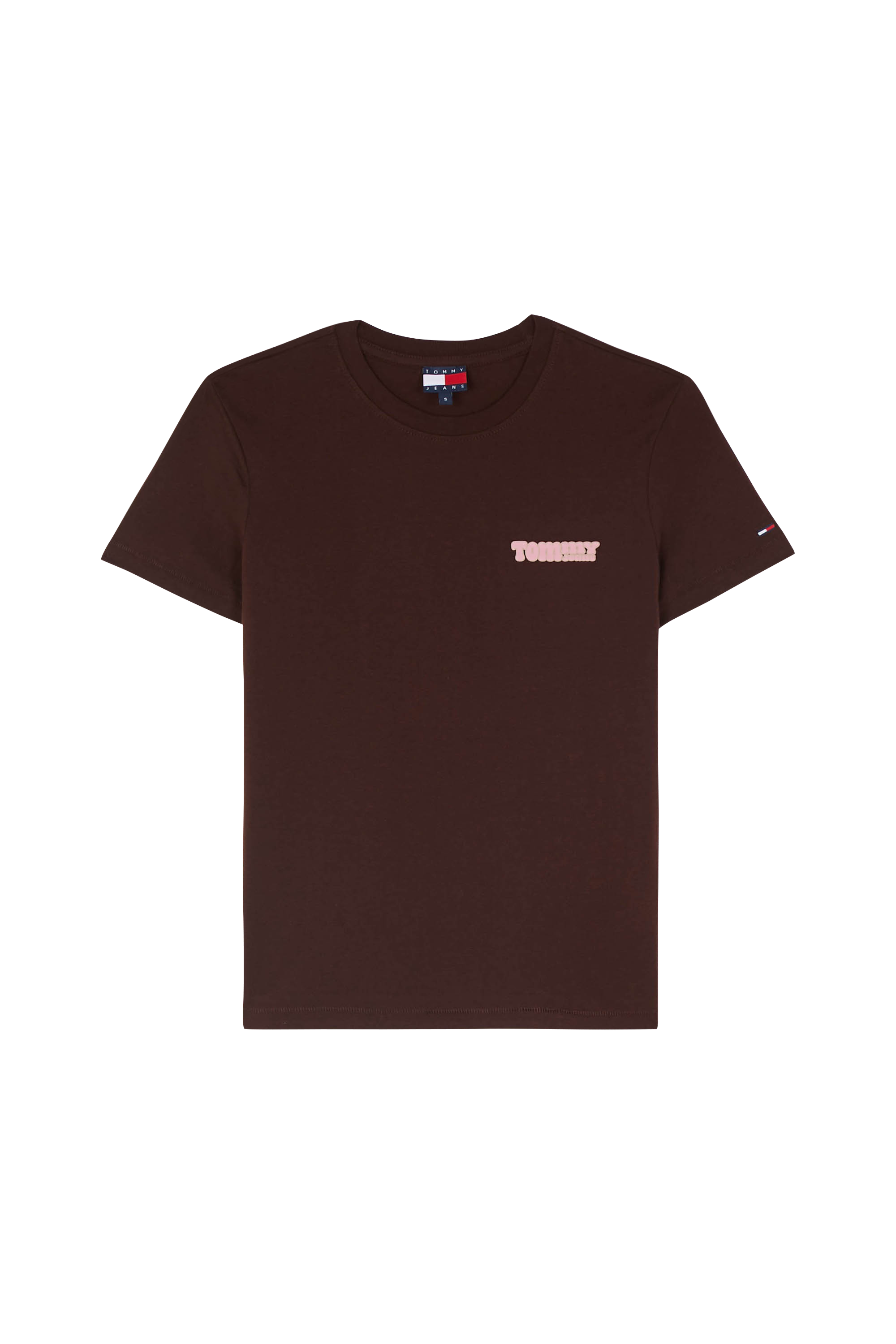 Regular-fit round-neck cotton T-shirt Brown