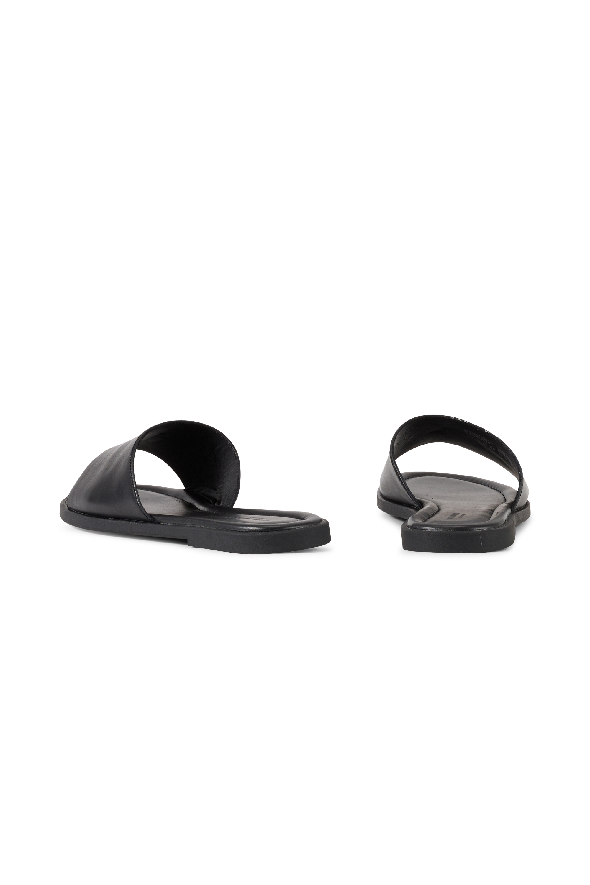 Flat furry sheepskin sandals Black