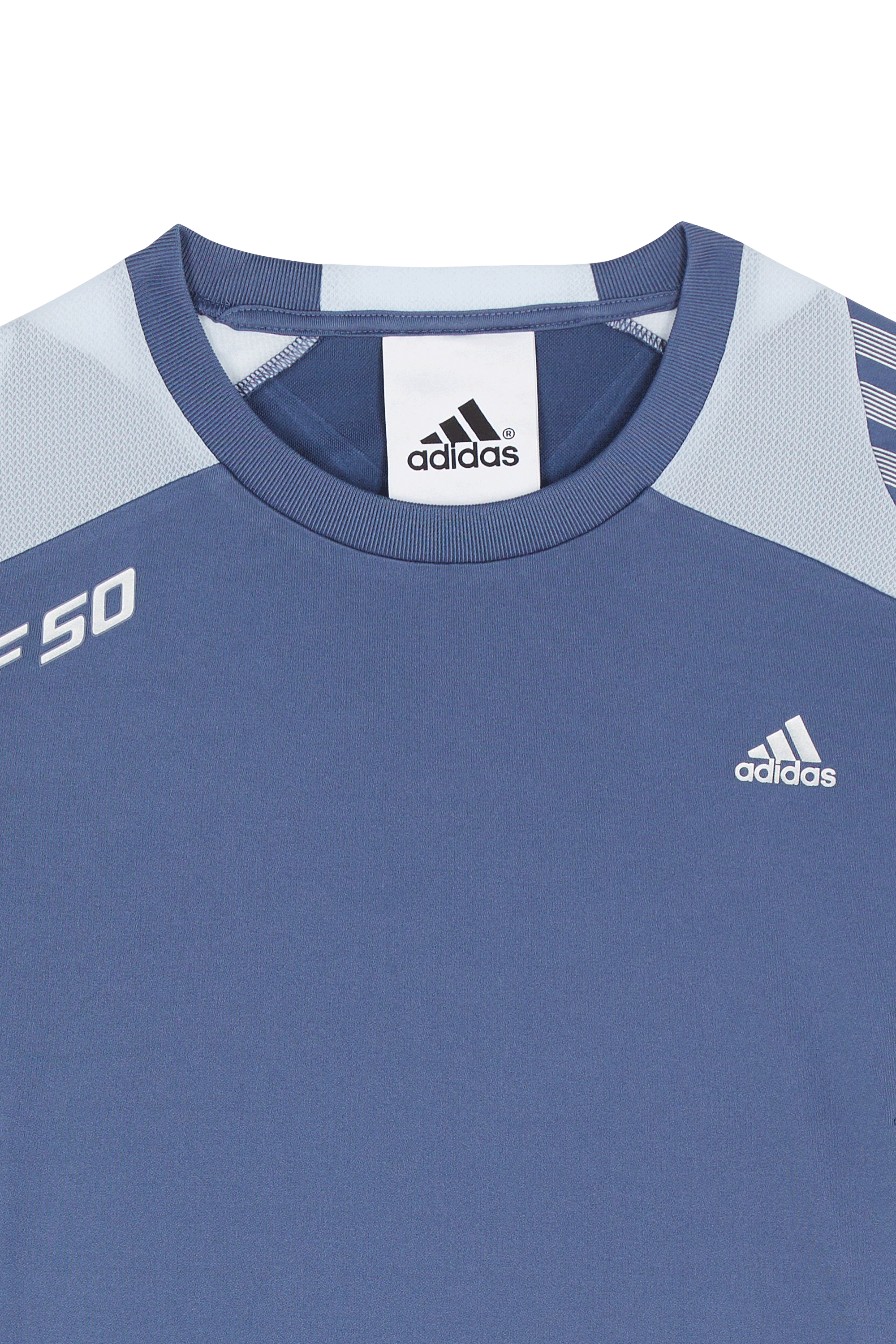 Regular-fit round-neck cotton T-shirt | Blue ADIDAS Men