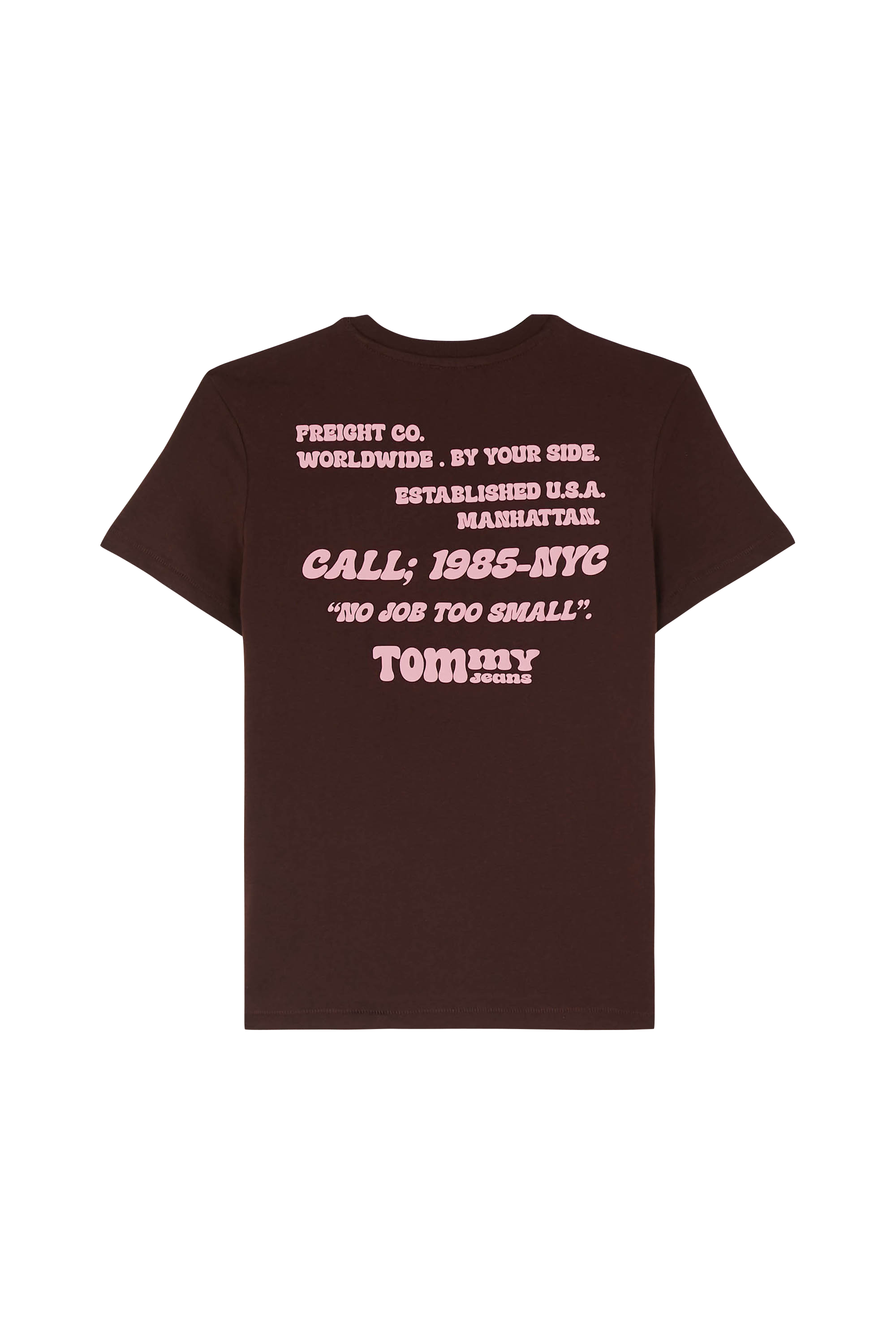 Regular-fit round-neck cotton T-shirt Brown