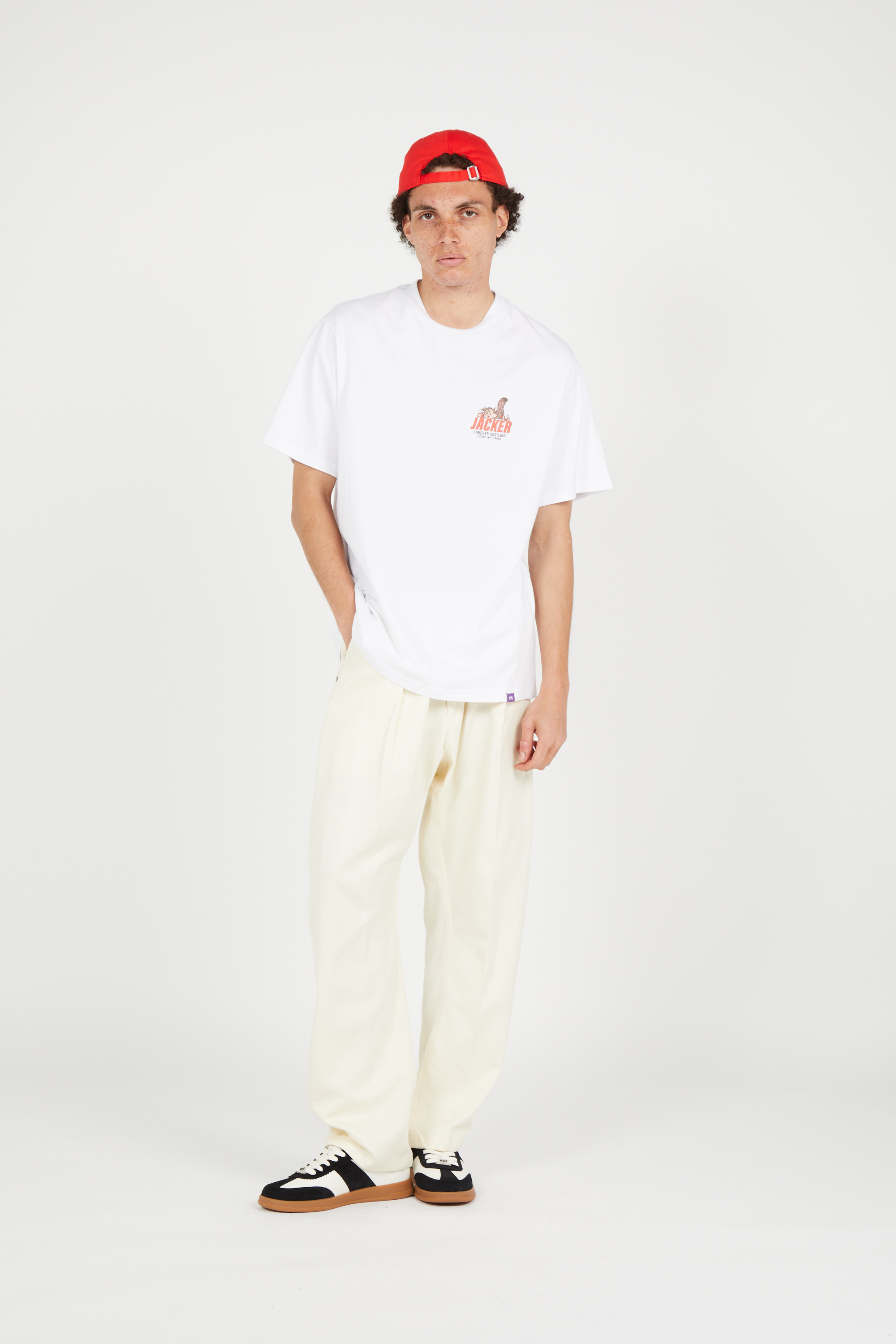 Regular-fit round-neck cotton T-shirt White