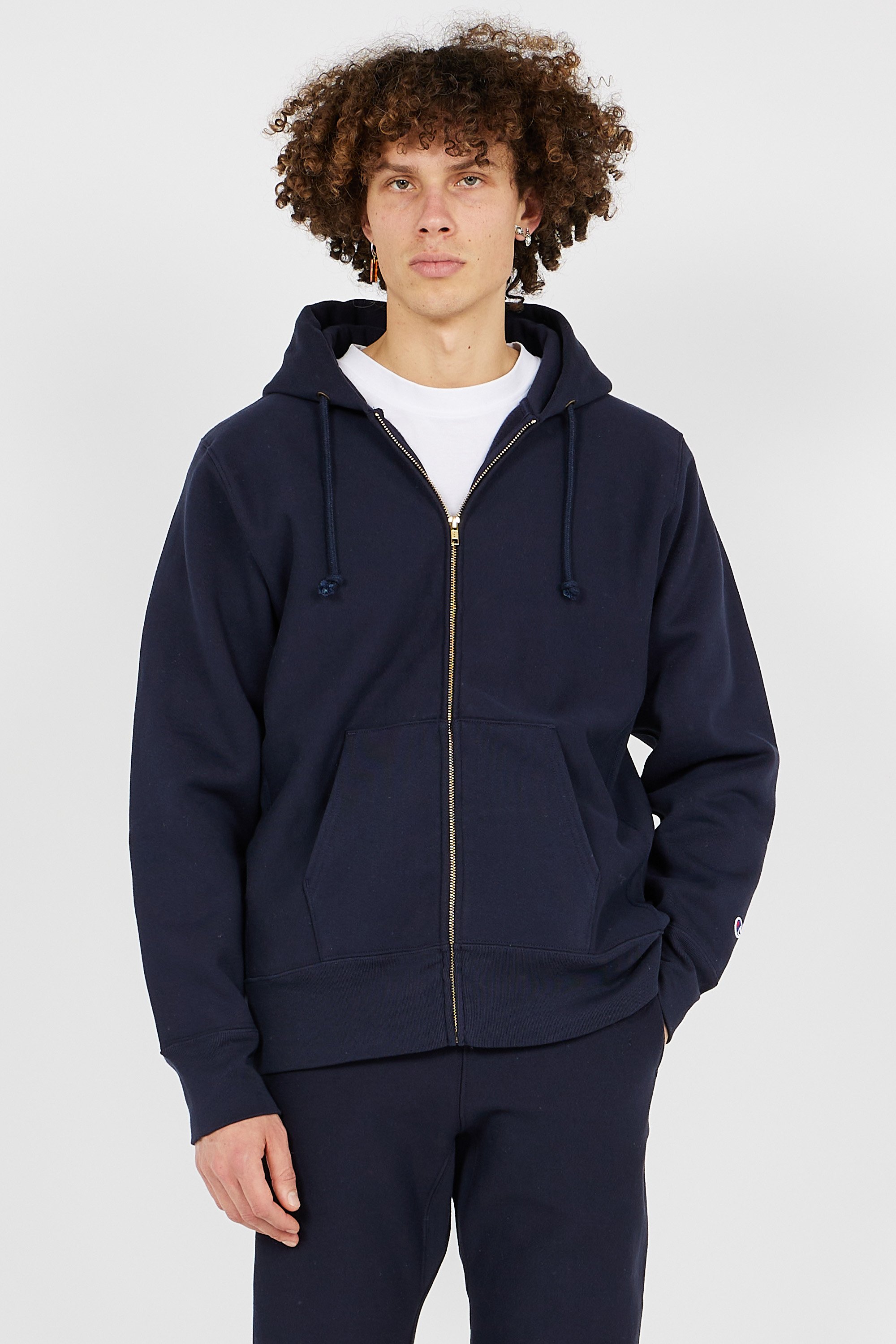 Hoodie zippé Bleu
