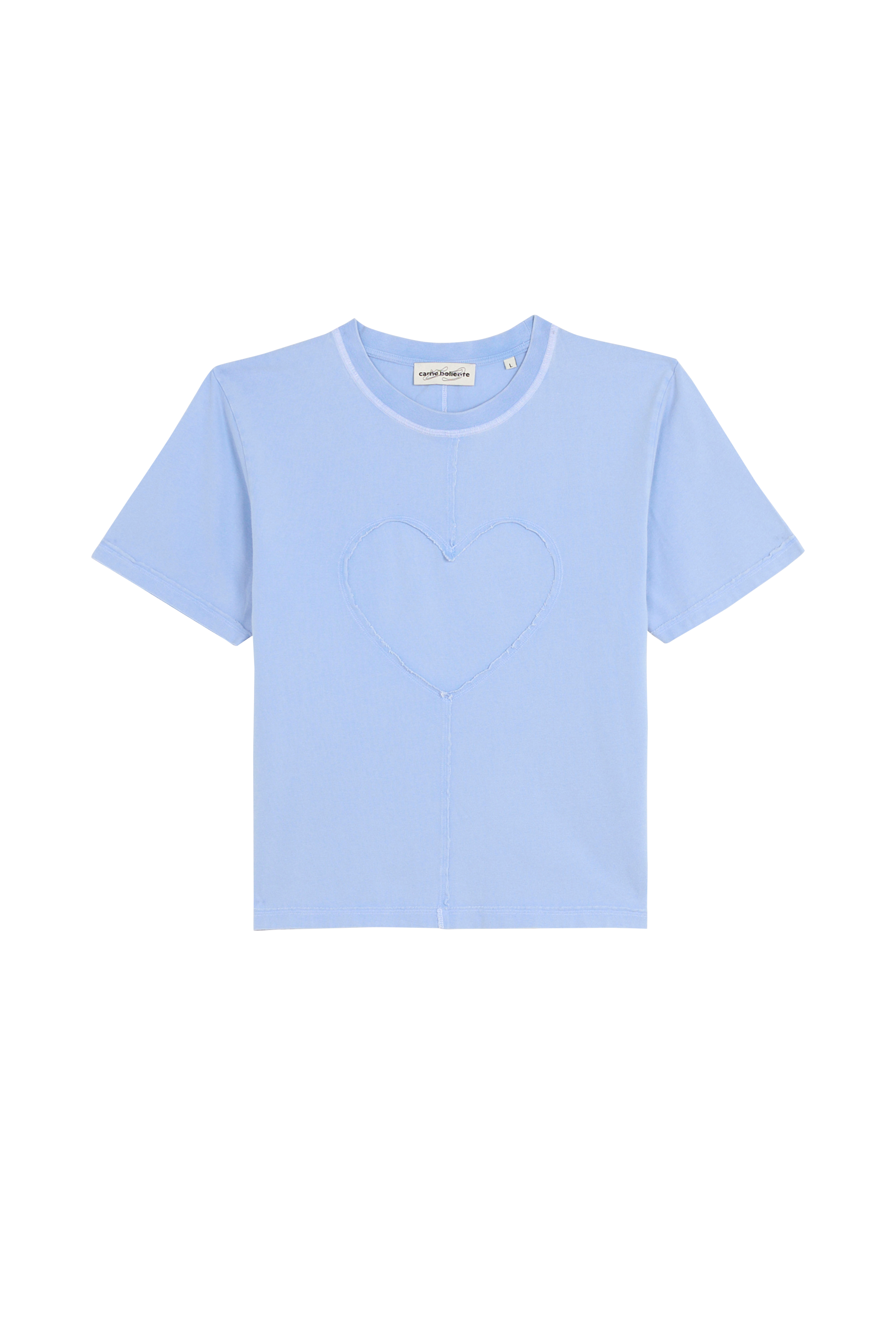 Regular-fit round-neck cotton T-shirt Blue