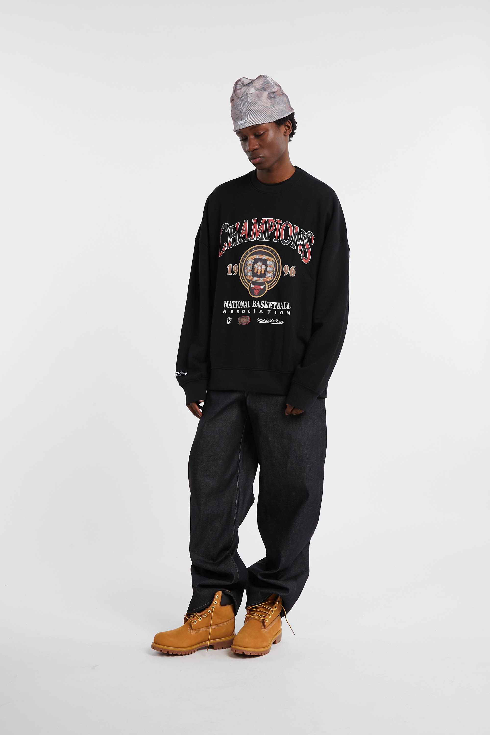 Regular-fit round-neck cotton T-shirt Black