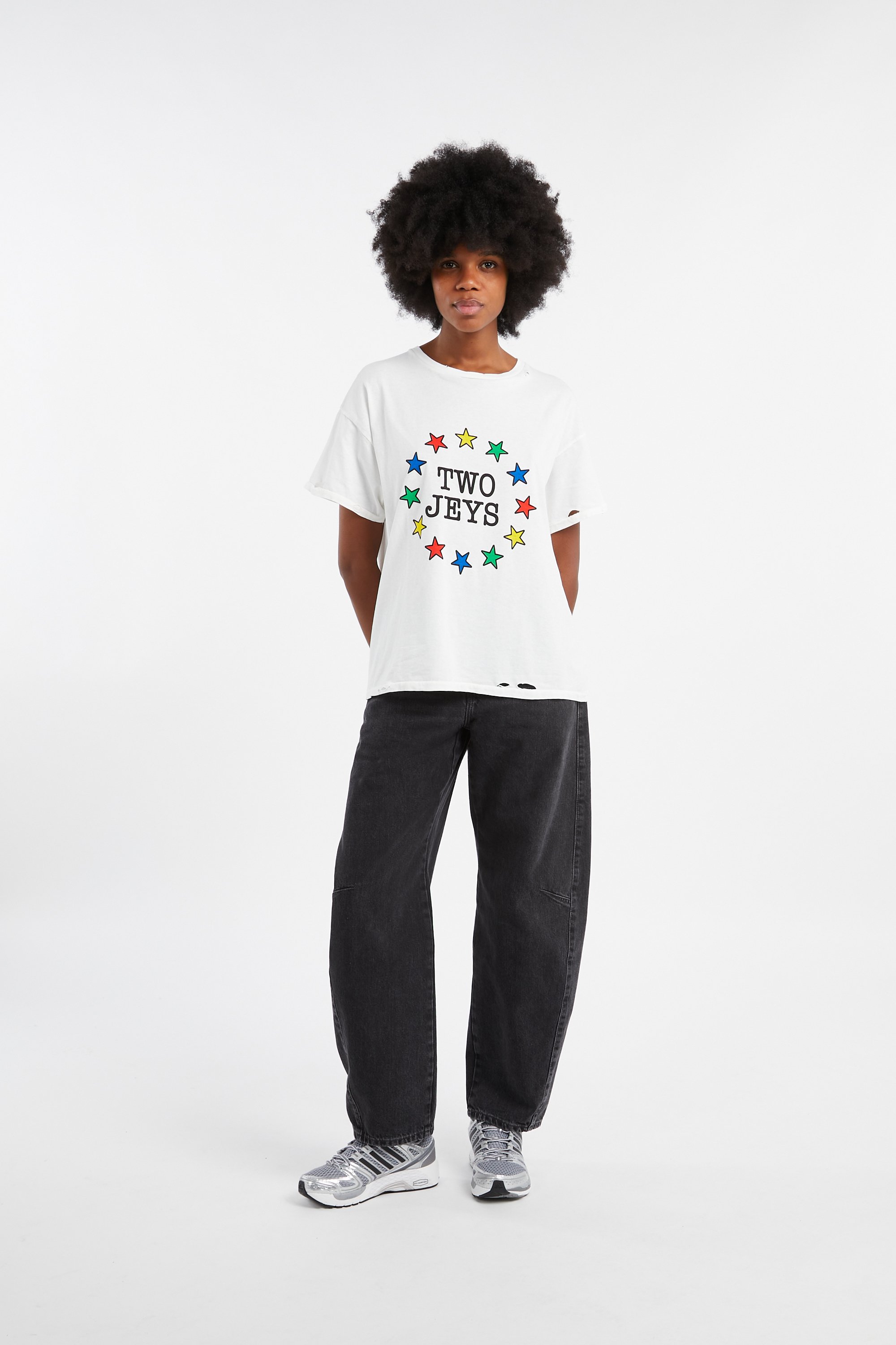 Regular-fit round-neck cotton T-shirt TWOJEYS White