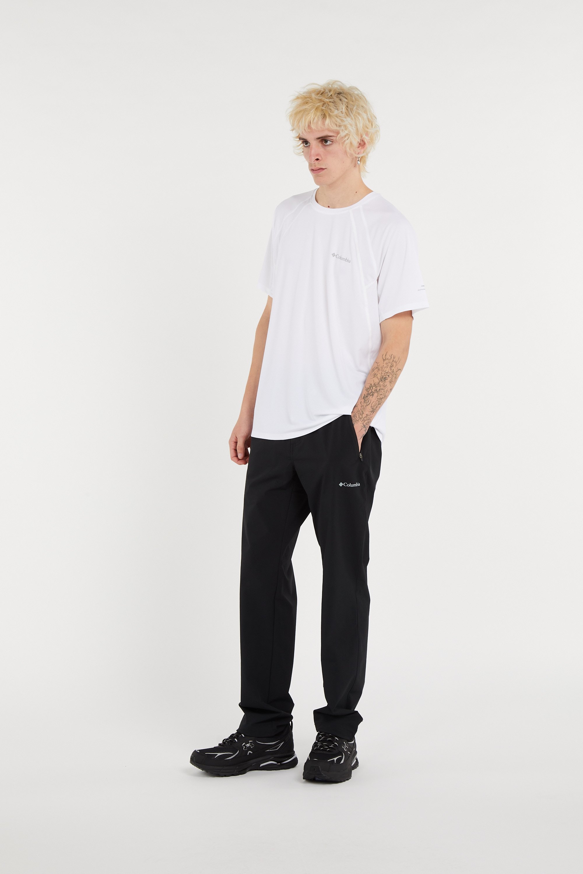 Regular-fit round-neck cotton T-shirt COLUMBIA White