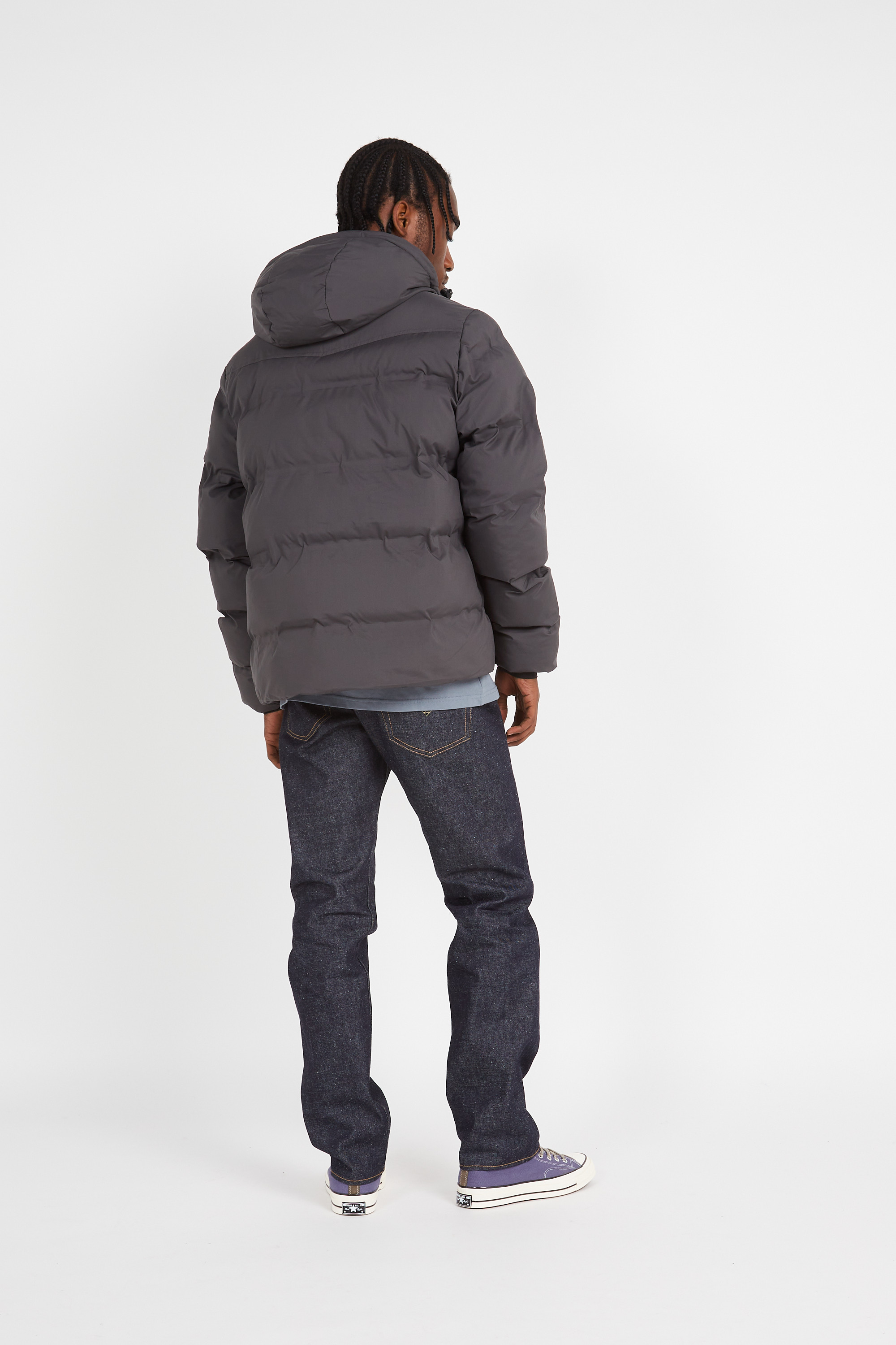 Lightweight quilted padded jacket with high neck Grey