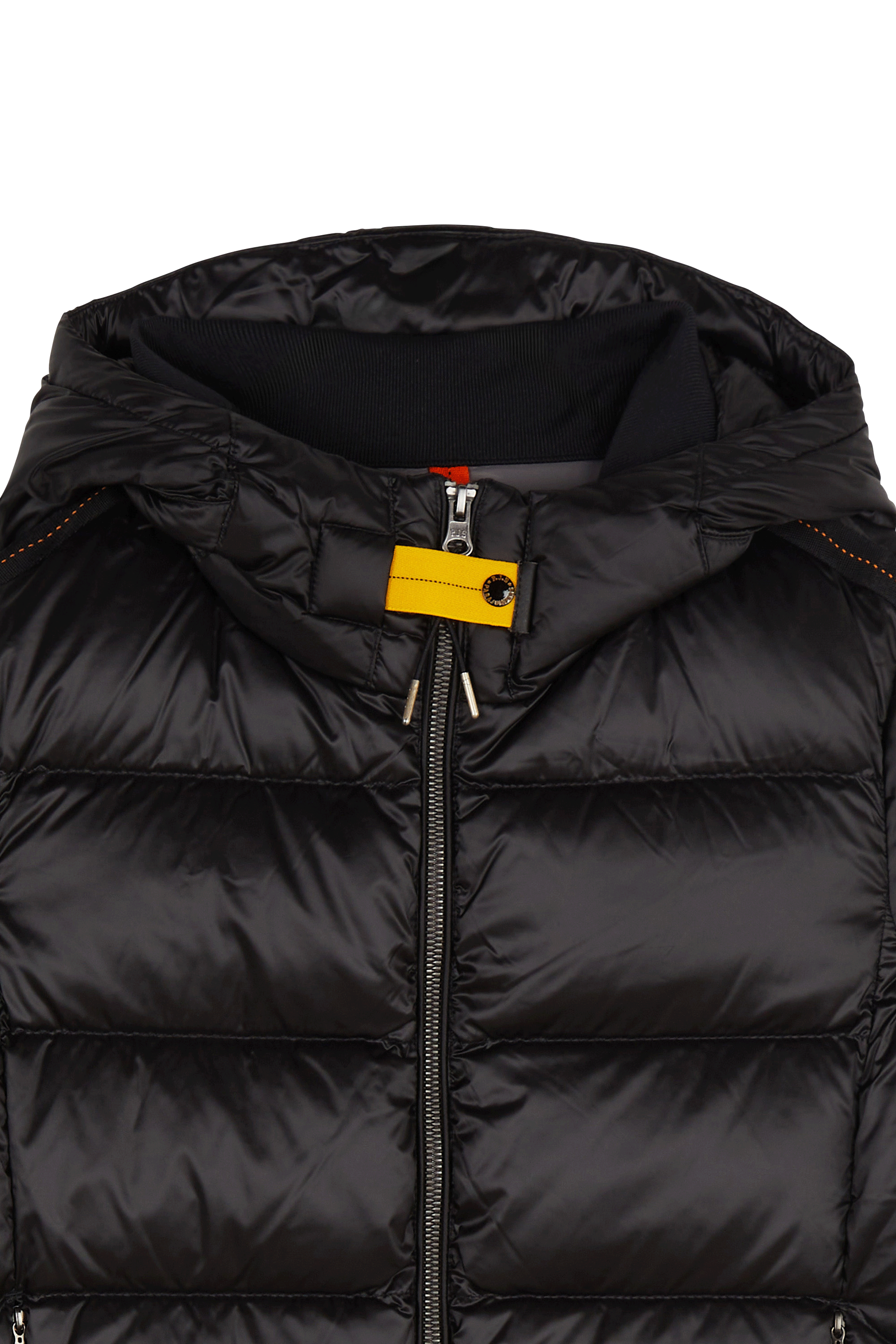Zipped high-neck colorblock padded jacket with hood | Black PARAJUMPERS Women