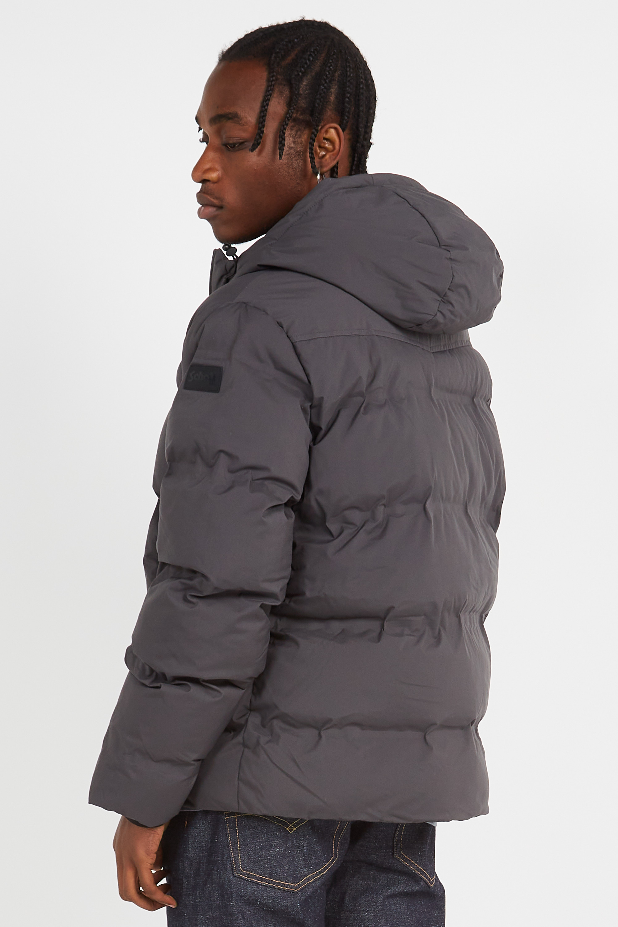 Lightweight quilted padded jacket with high neck Grey