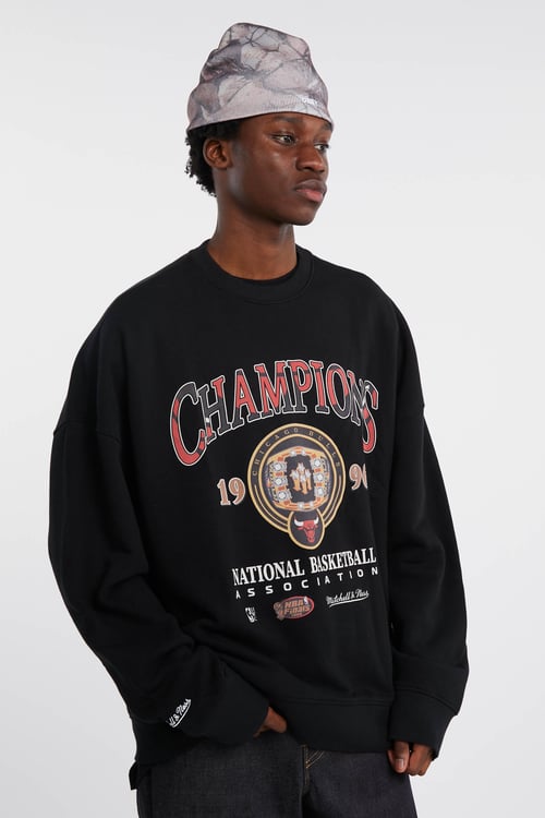 MITCHELL & NESS Regular-fit round-neck cotton T-shirt Black
