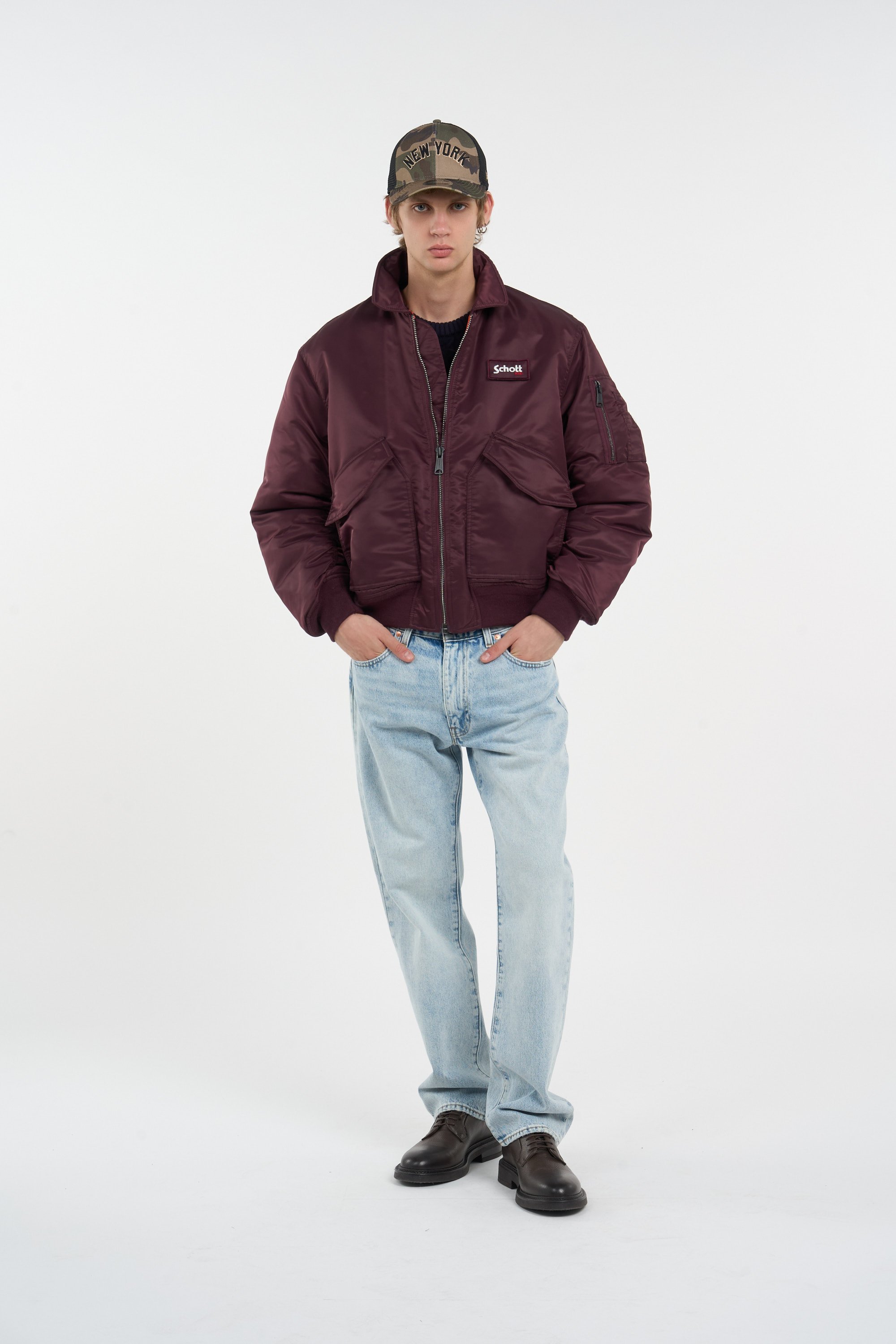 Veste SCHOTT Rouge