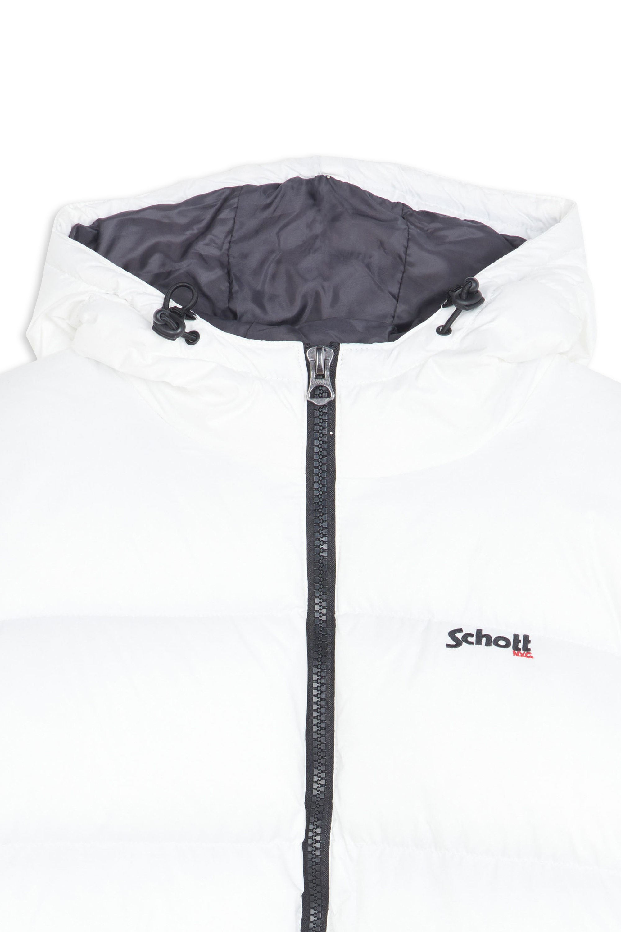Puffer jacket with hood White