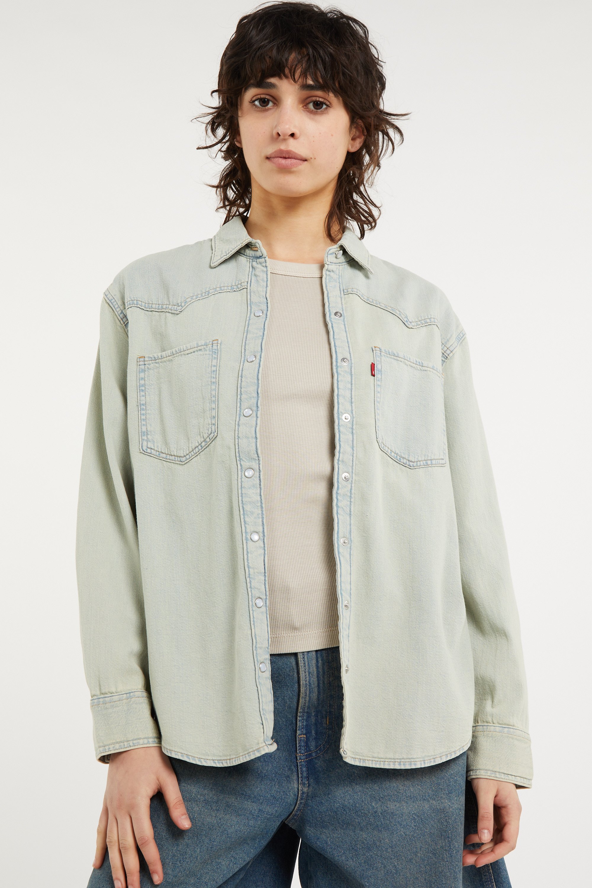 Chemise droite en jean délavé | Bleu LEVI'S Femme