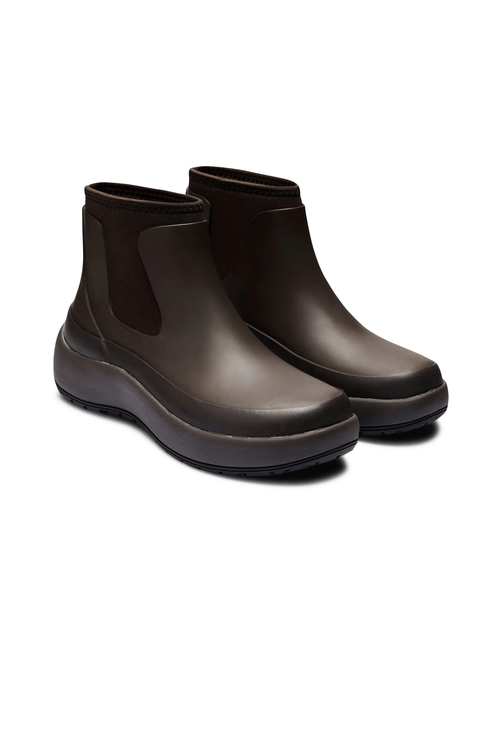 Lace-up leather mid-calf boots RAINS Brown