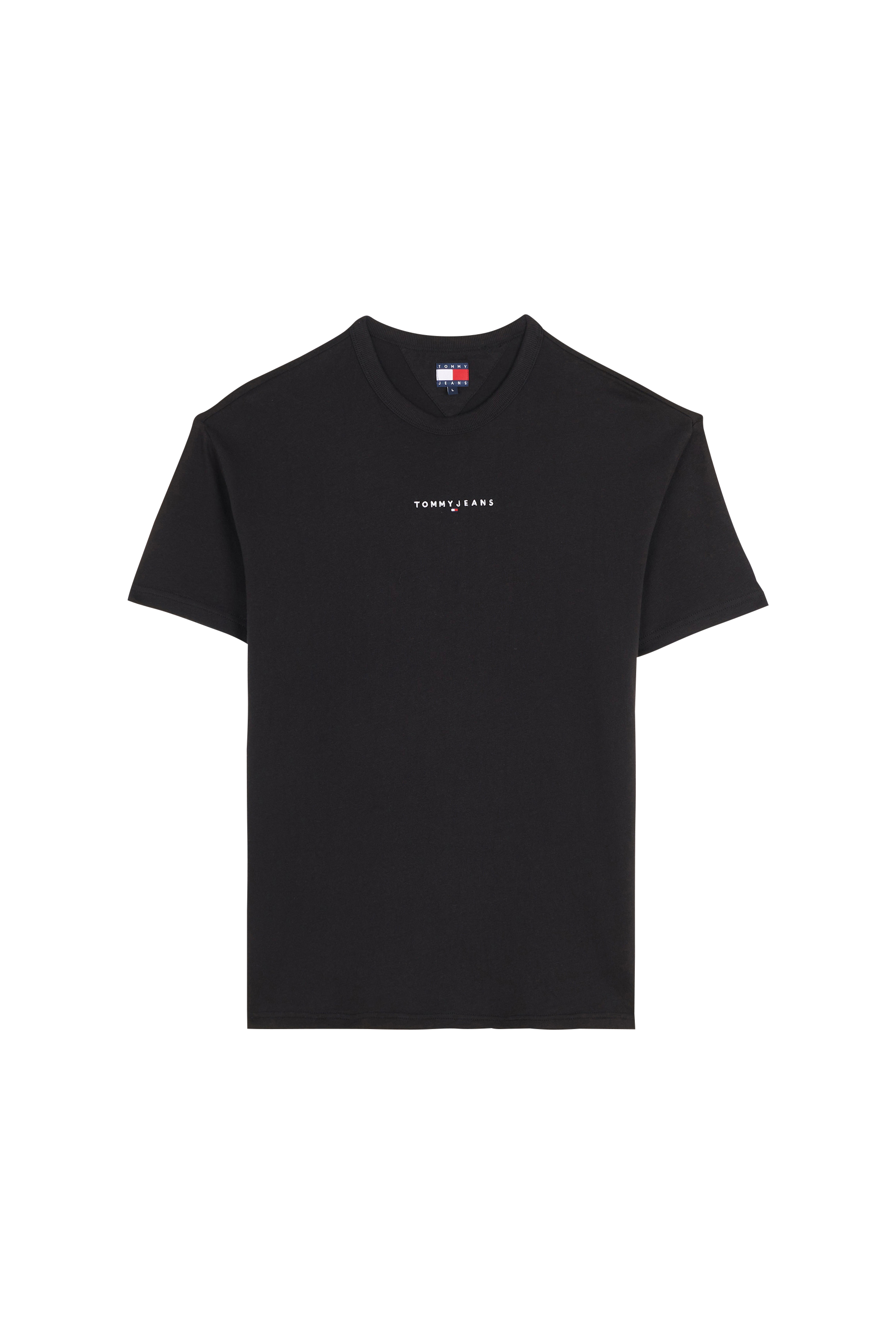Regular-fit round-neck cotton T-shirt Black