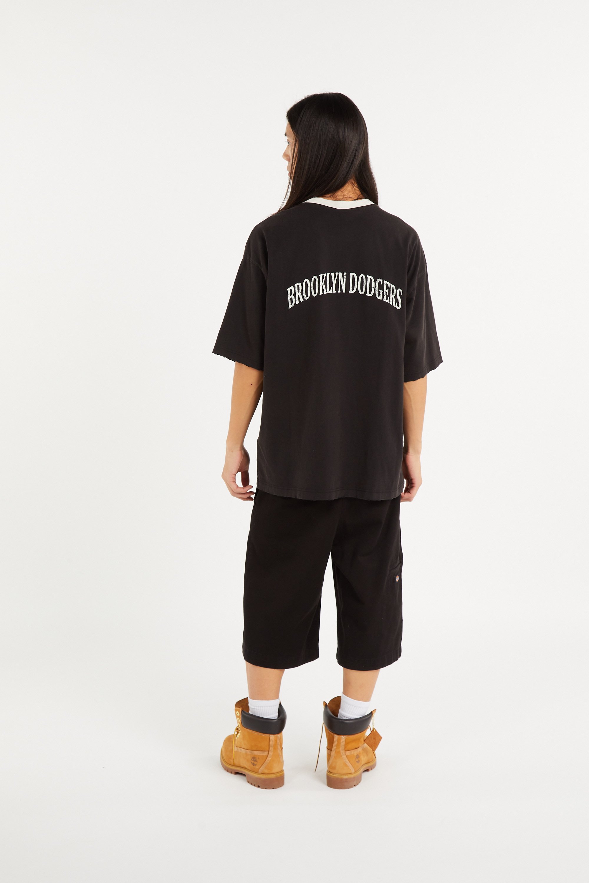 Regular-fit round-neck cotton T-shirt | Black CHAMPION Men