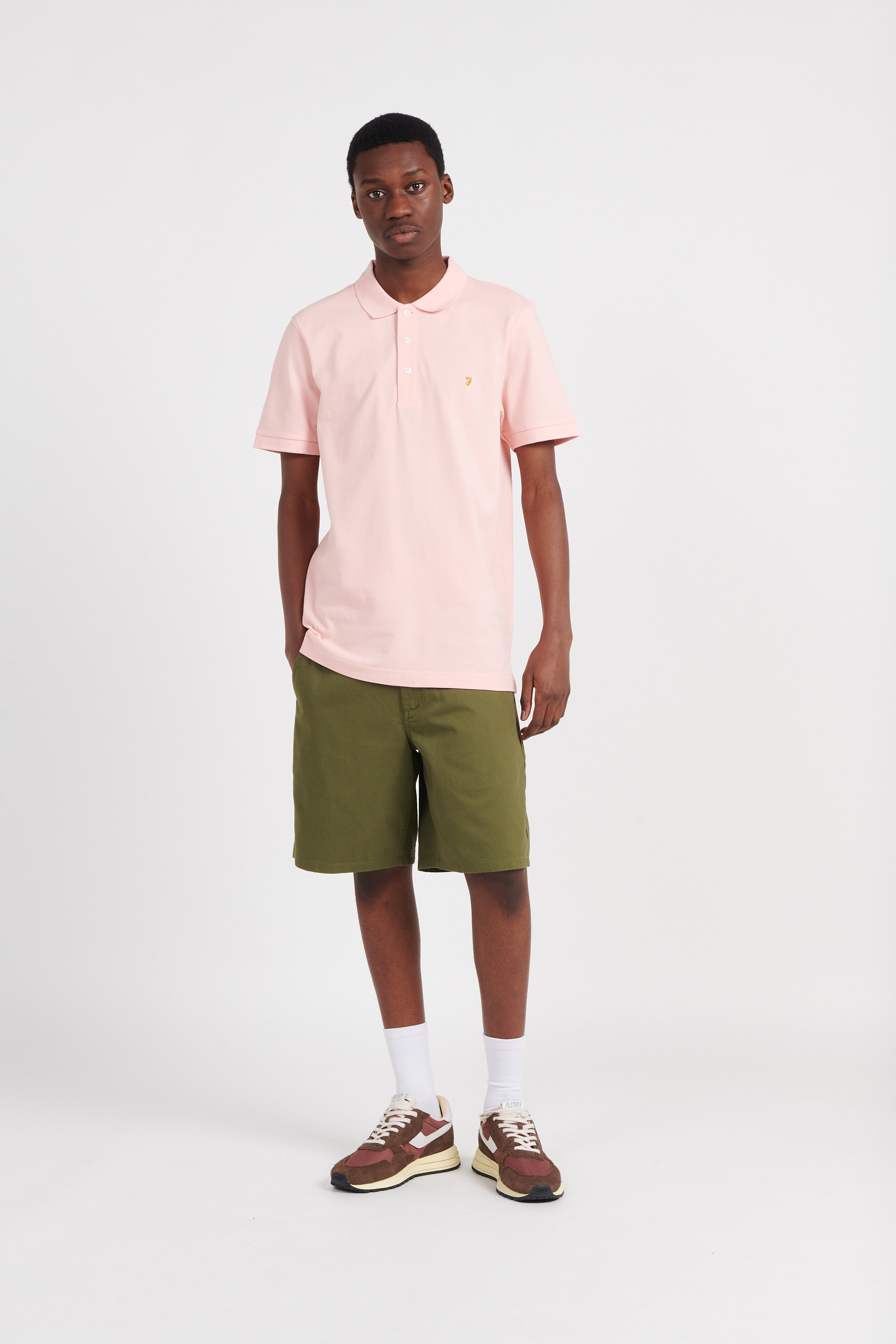 Polo à manches courtes en coton bio Rose
