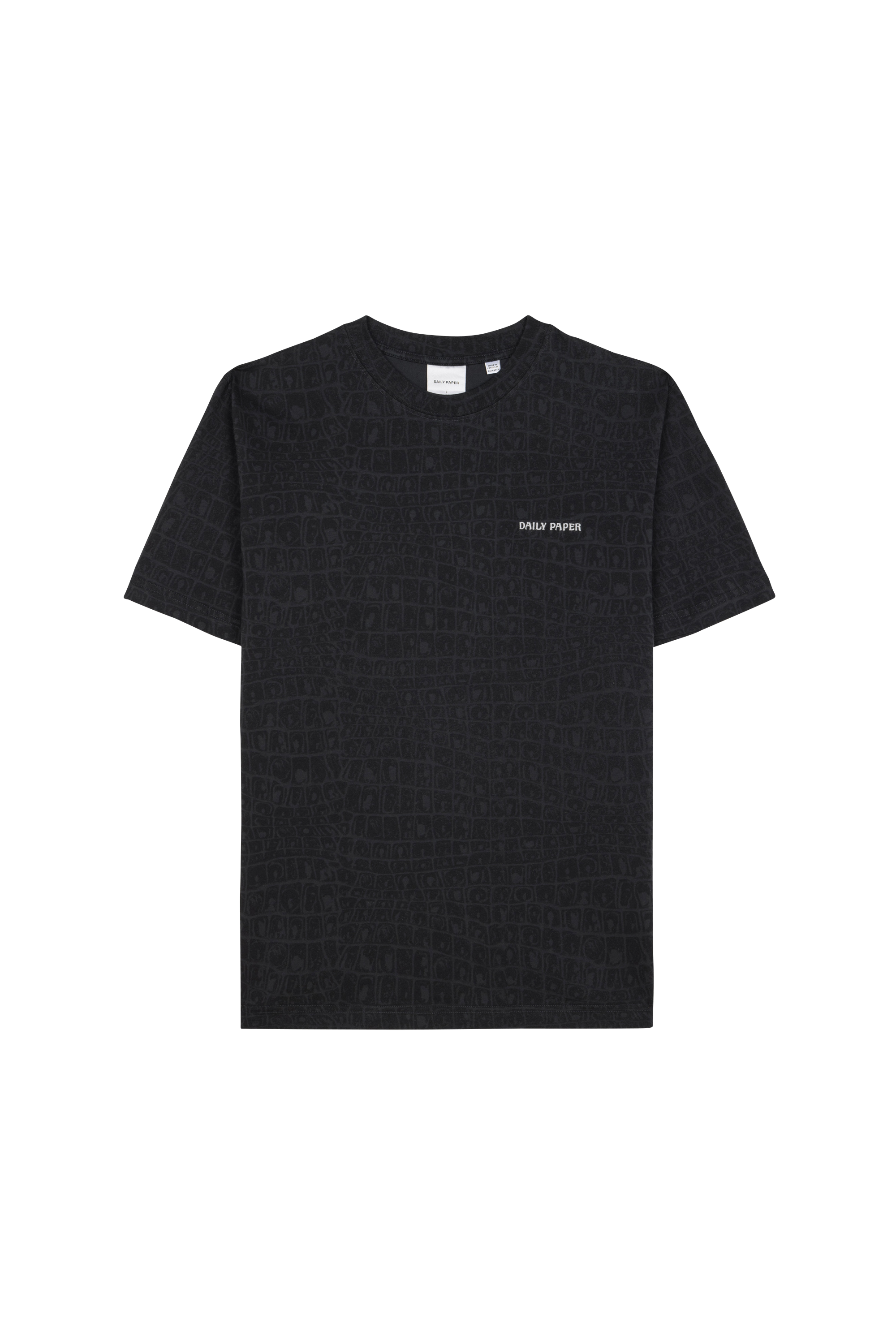 Regular-fit round-neck cotton T-shirt Black