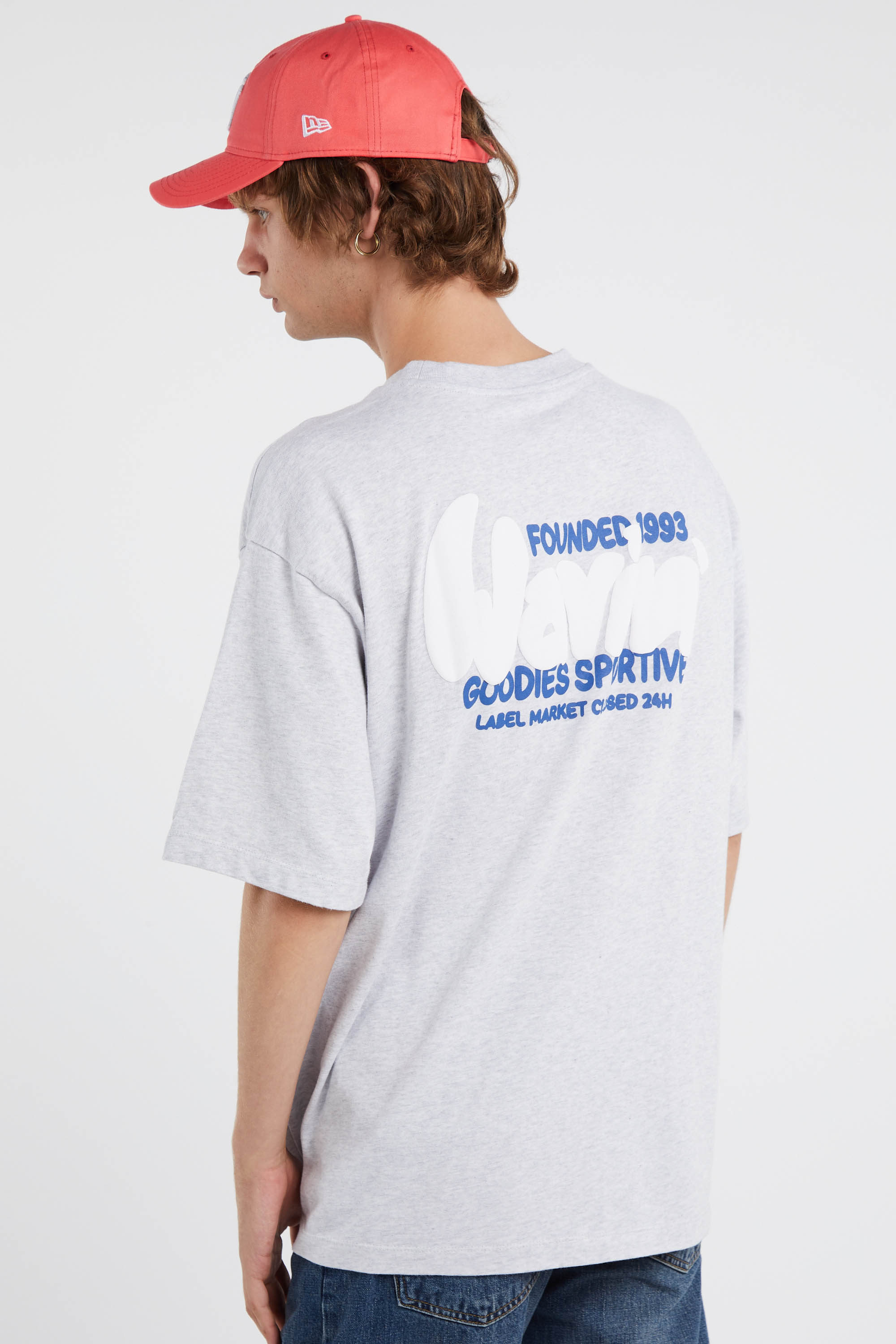 Regular-fit round-neck cotton T-shirt Grey