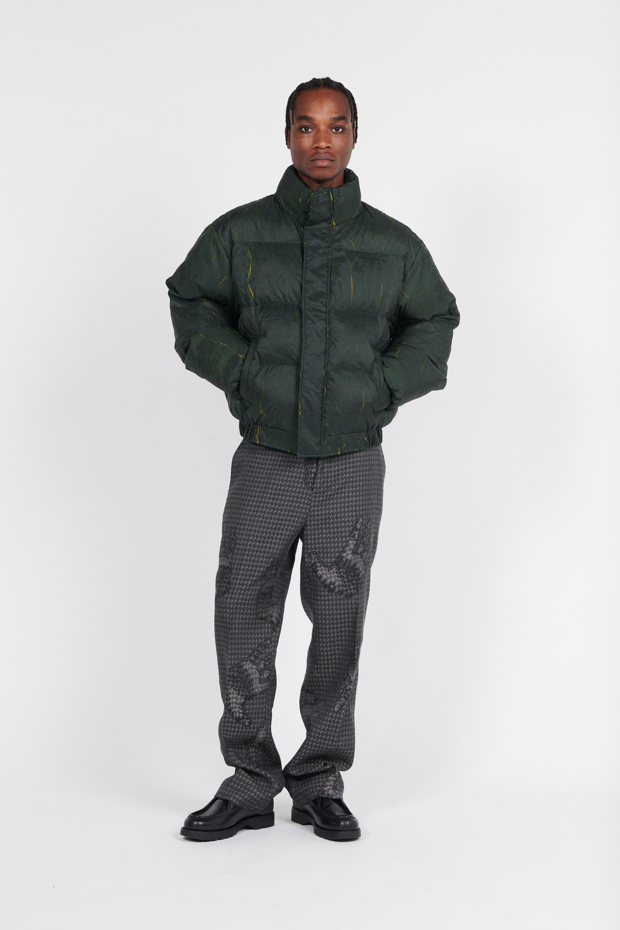 Lightweight quilted padded jacket with high neck Black