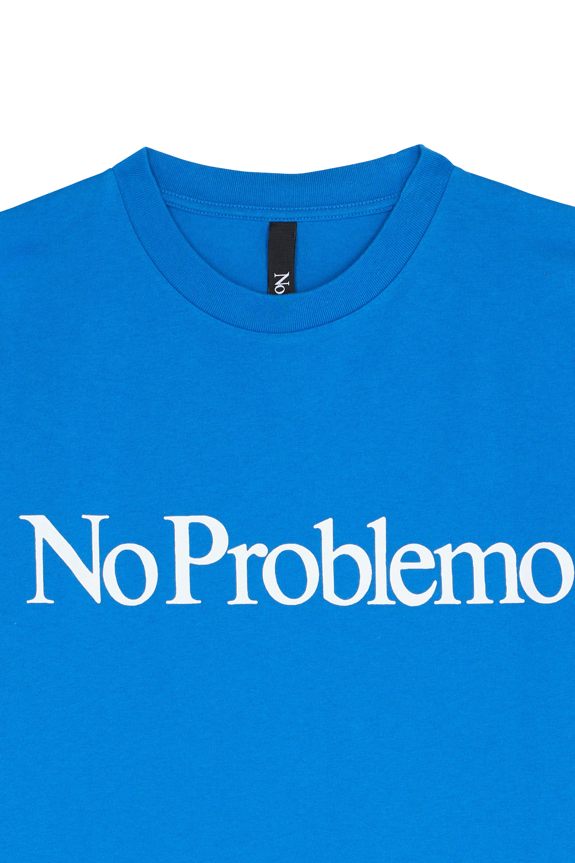 Regular-fit round-neck cotton T-shirt Blue