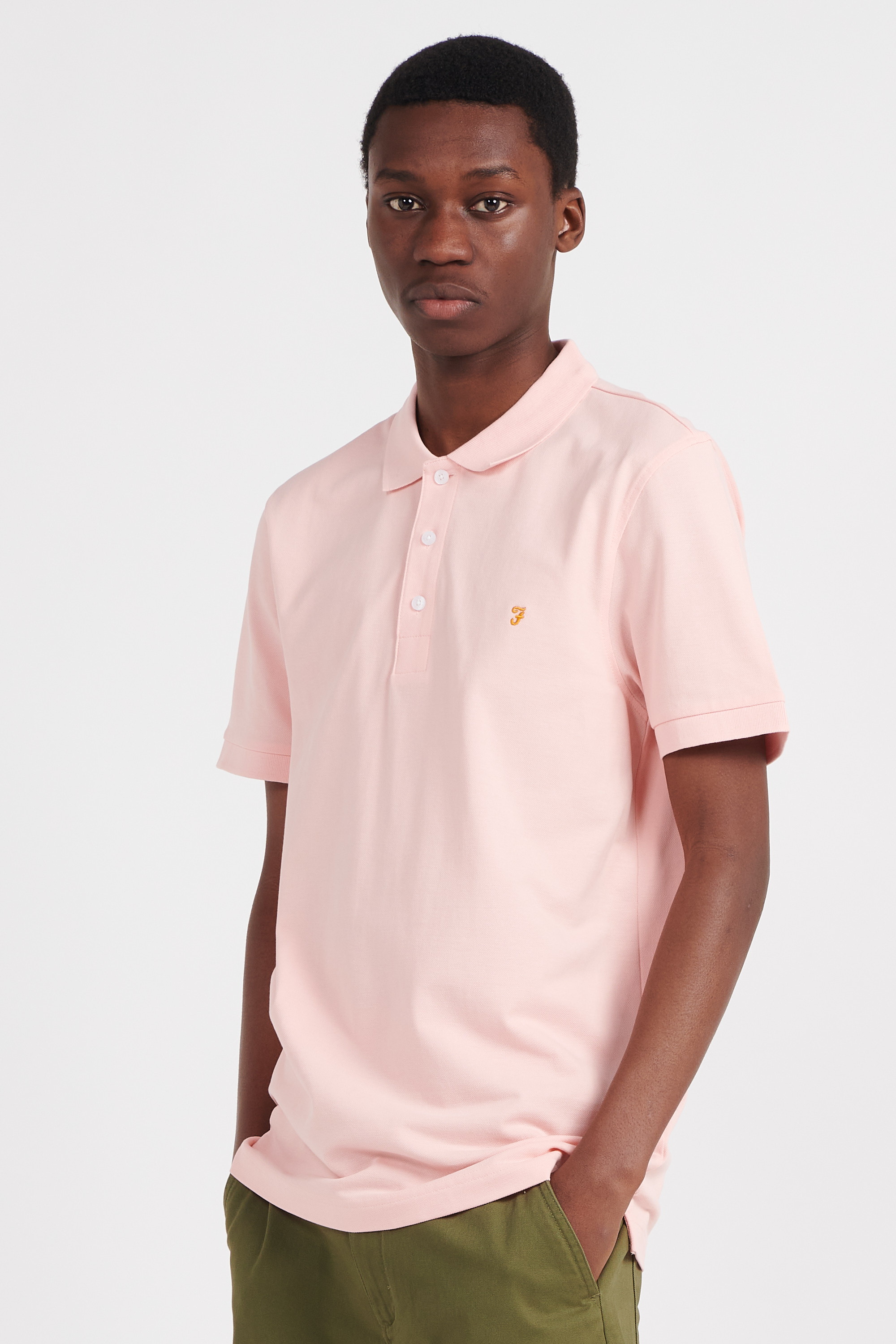 Polo à manches courtes en coton bio Rose