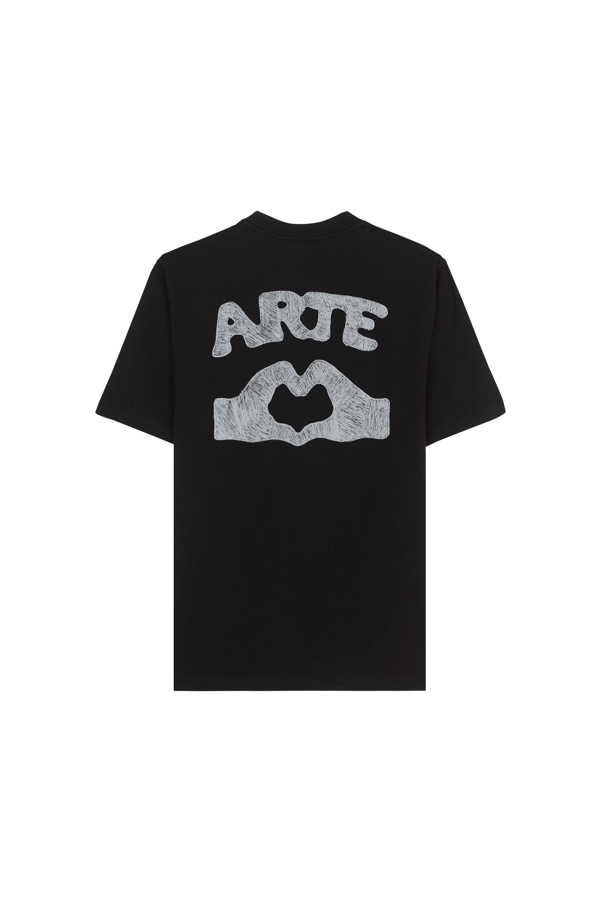 Regular-fit round-neck cotton T-shirt Black