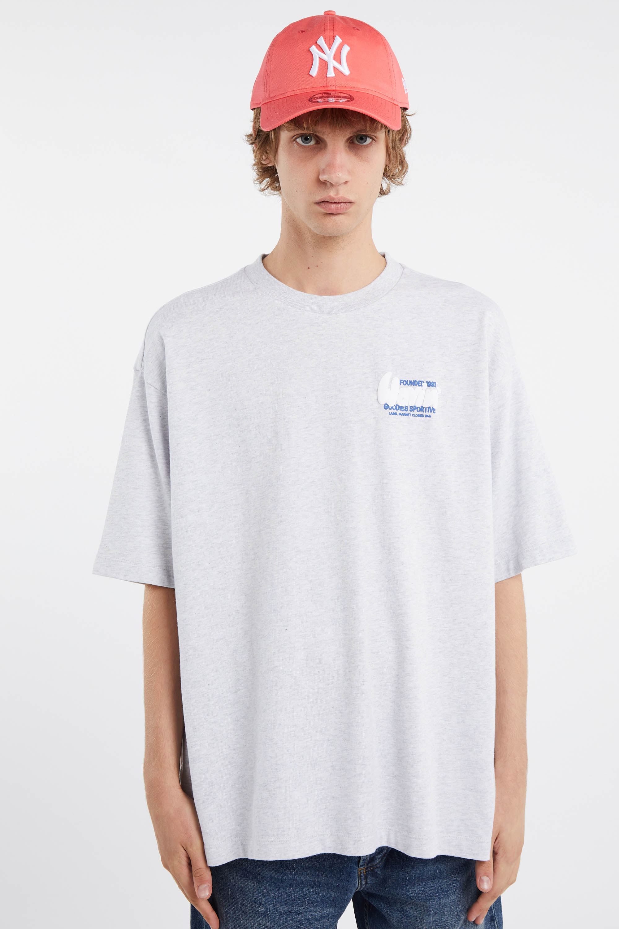 Regular-fit round-neck cotton T-shirt Grey