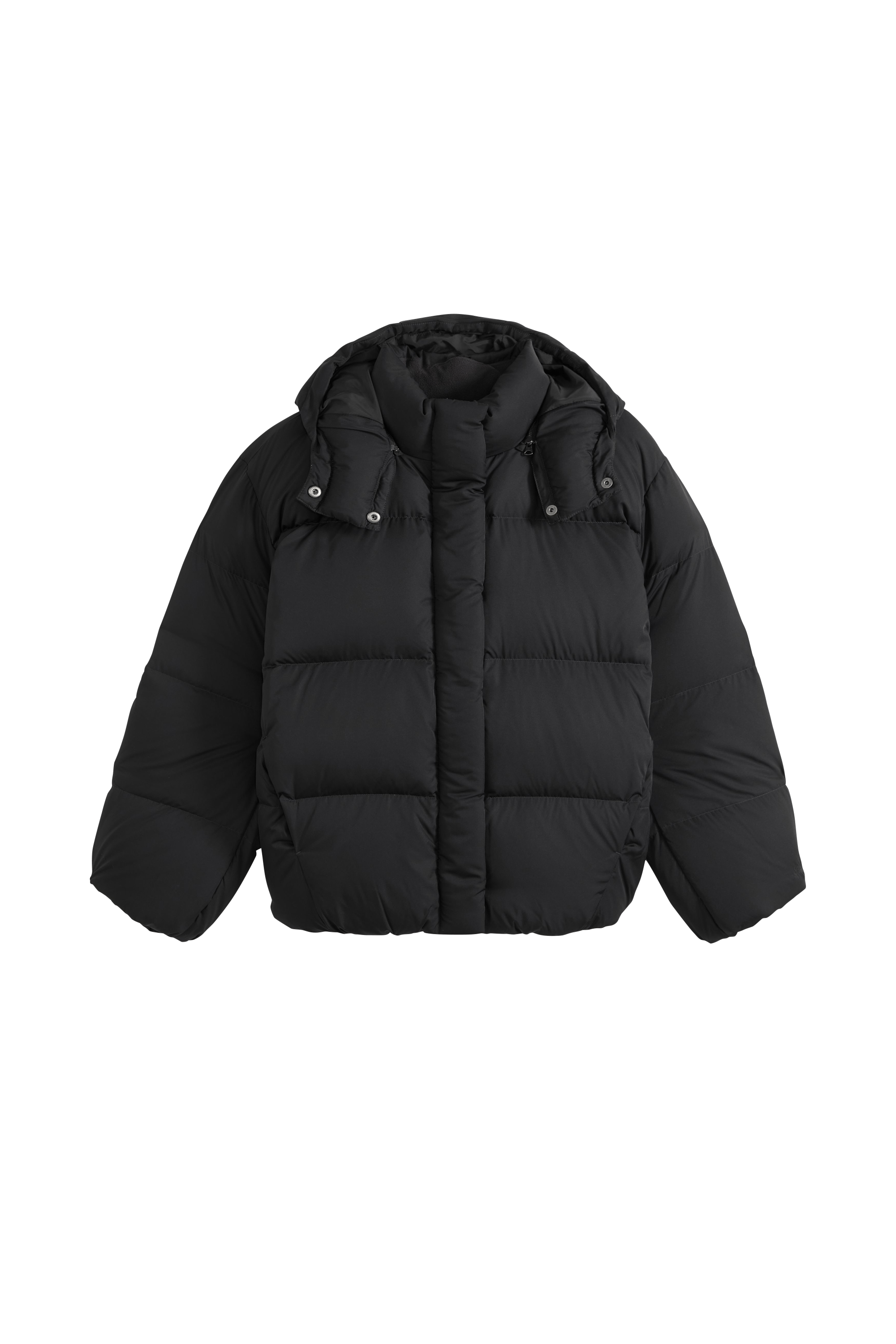 Zipped high-neck colorblock padded jacket with hood LEVI'S Black