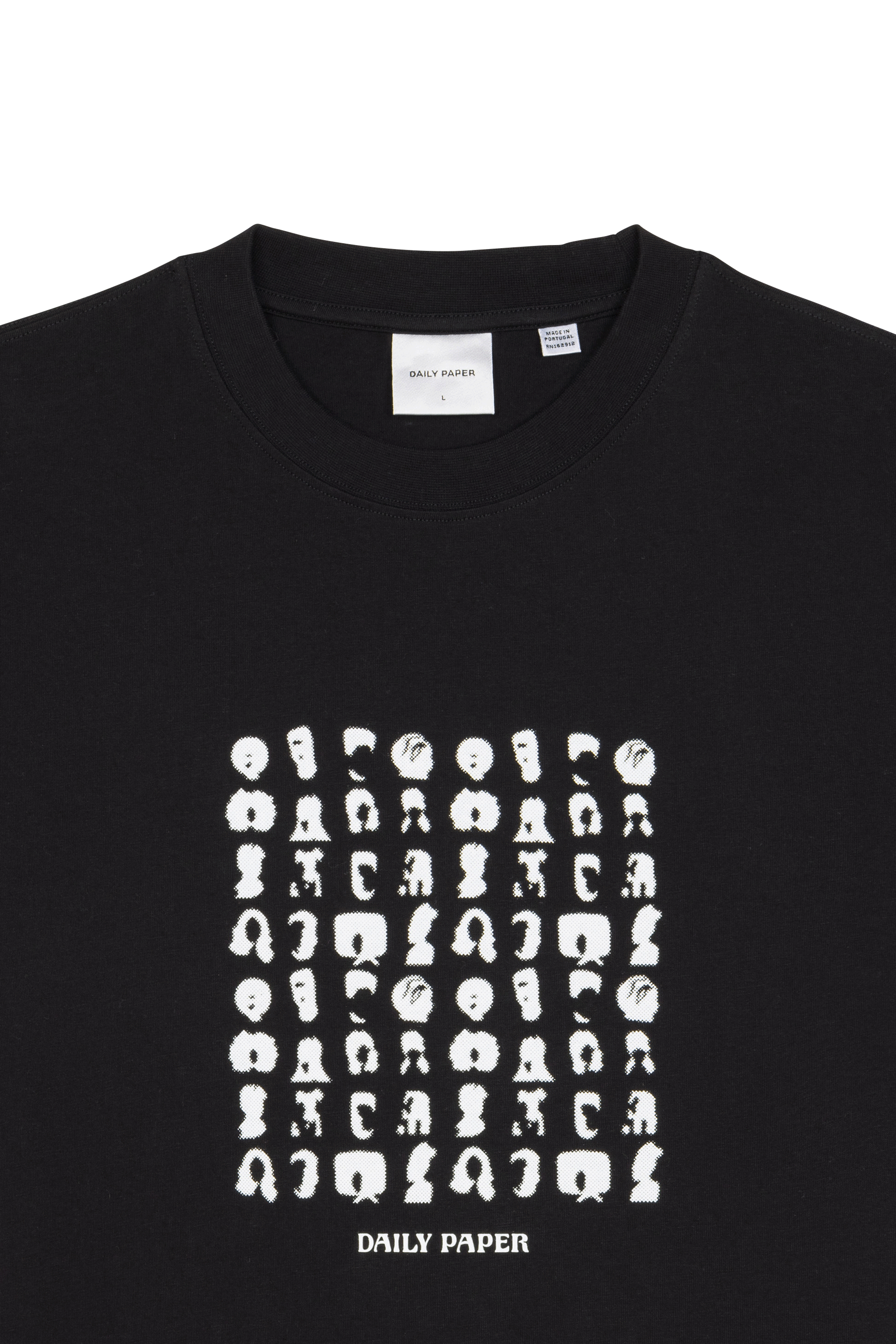 Regular-fit round-neck cotton T-shirt Black