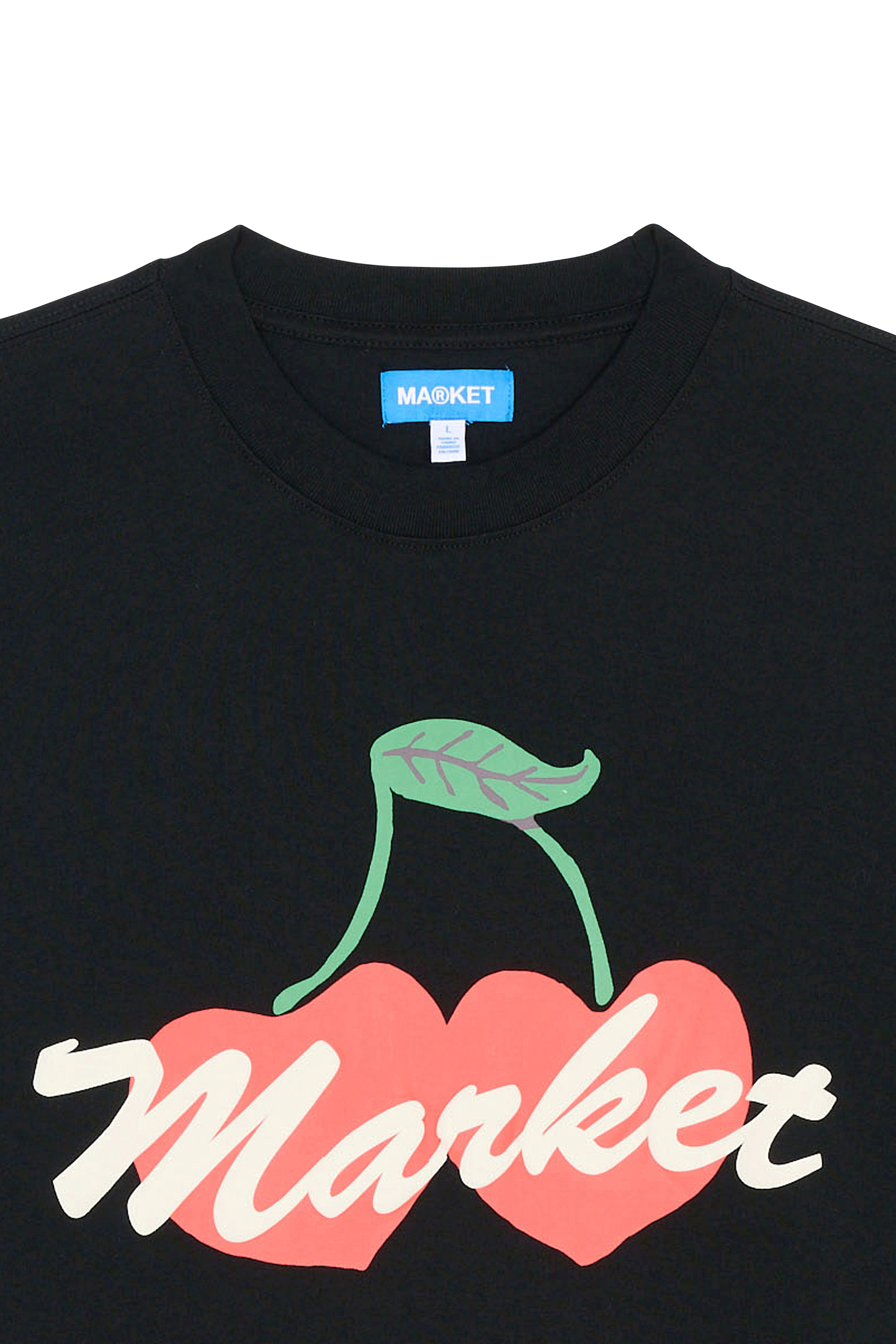 Regular-fit round-neck cotton T-shirt Black