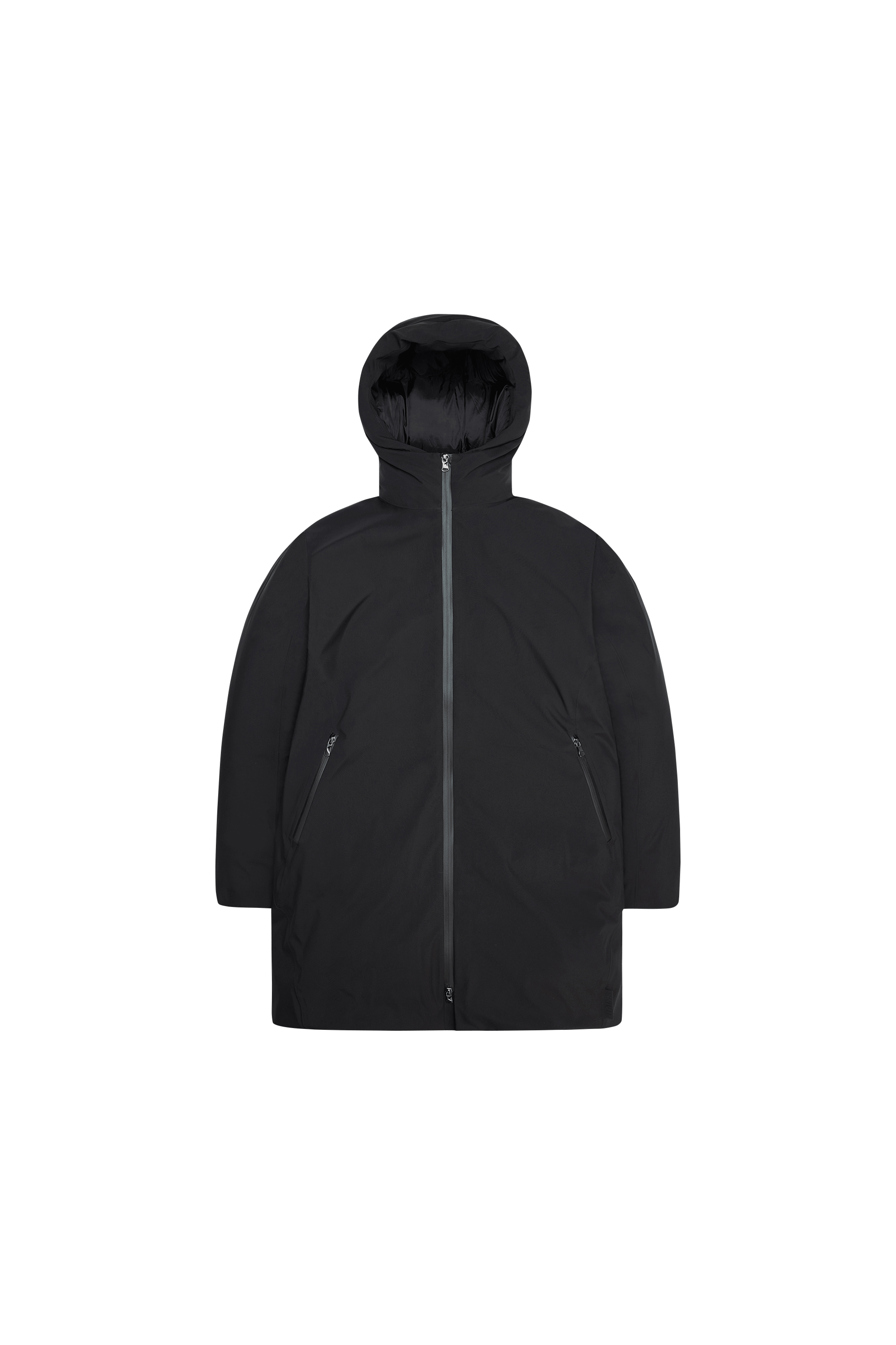 Zipped high-neck colorblock padded jacket with hood SARNA Black