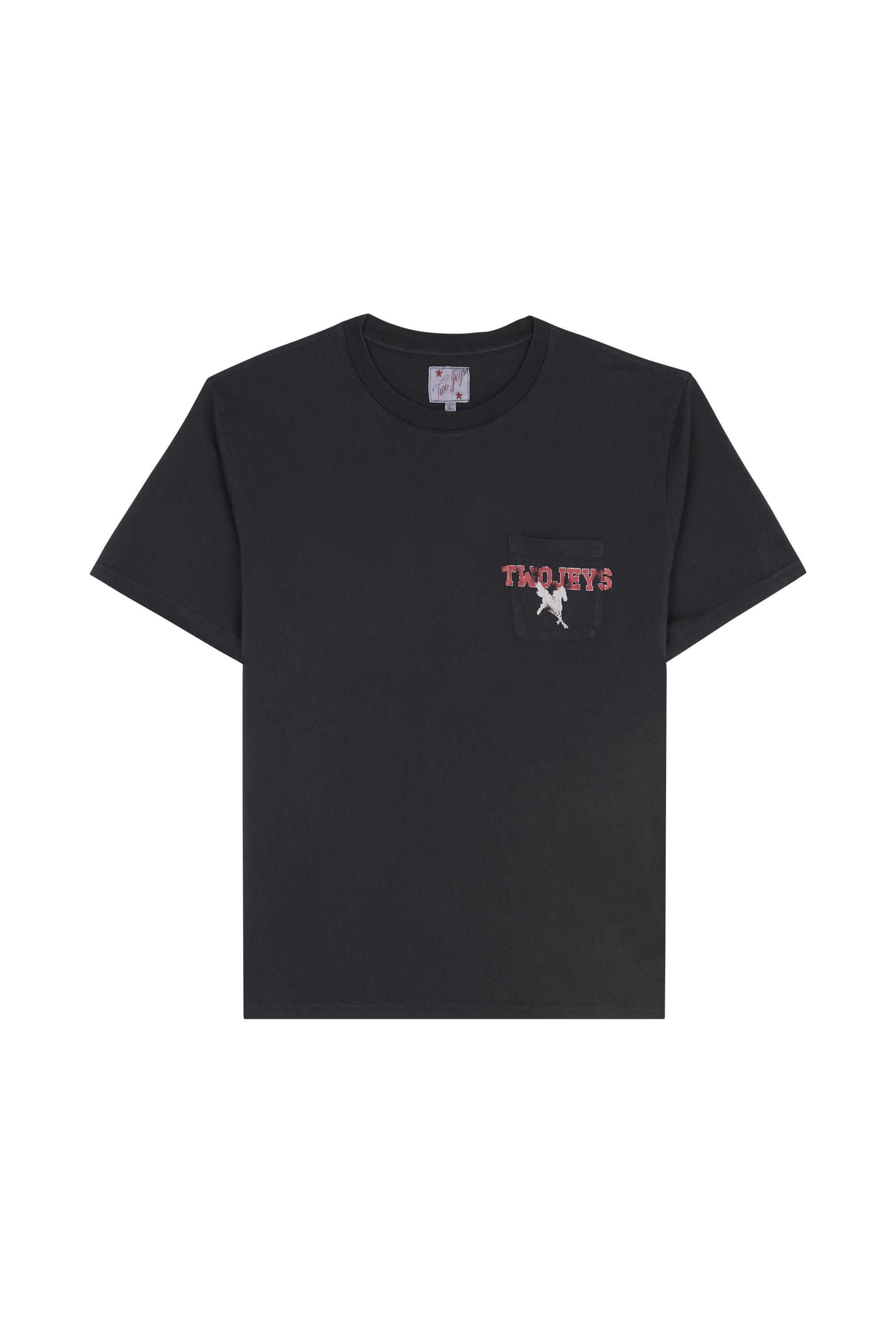 Regular-fit round-neck cotton T-shirt | Black TWOJEYS Men