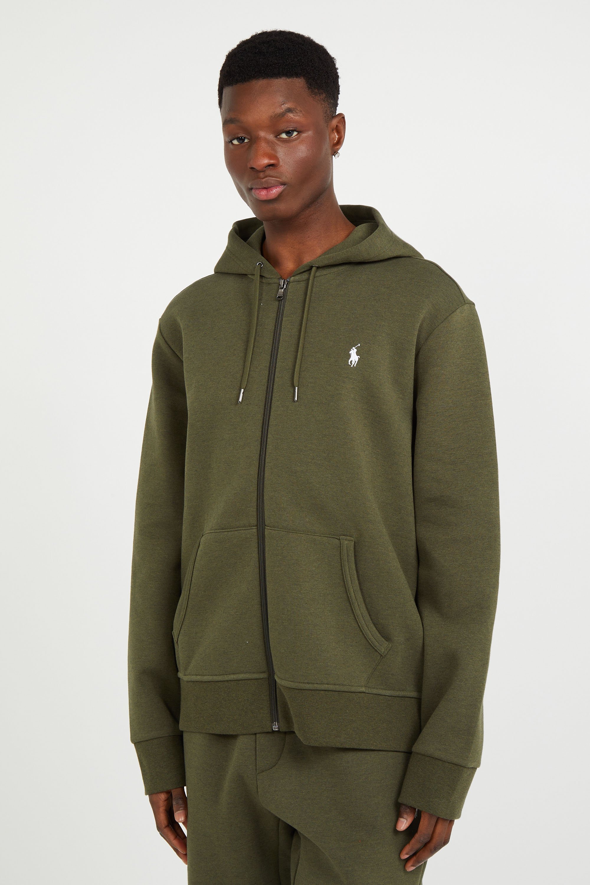 Zippered hoodie Green