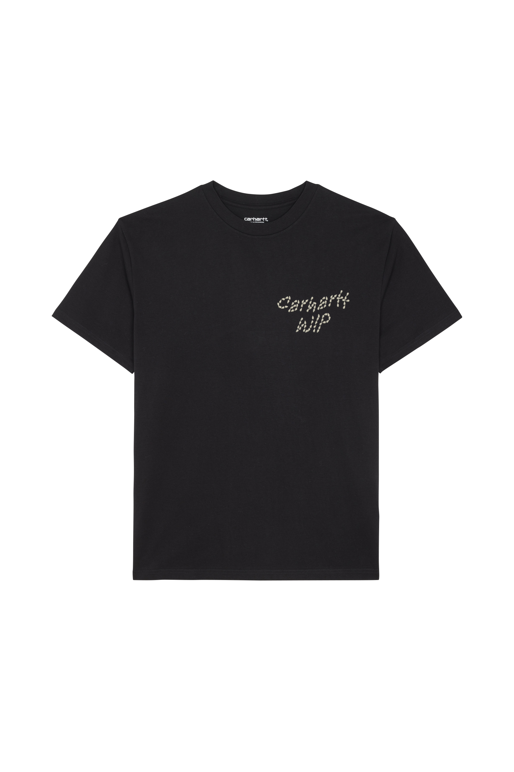 Regular-fit round-neck cotton T-shirt Black