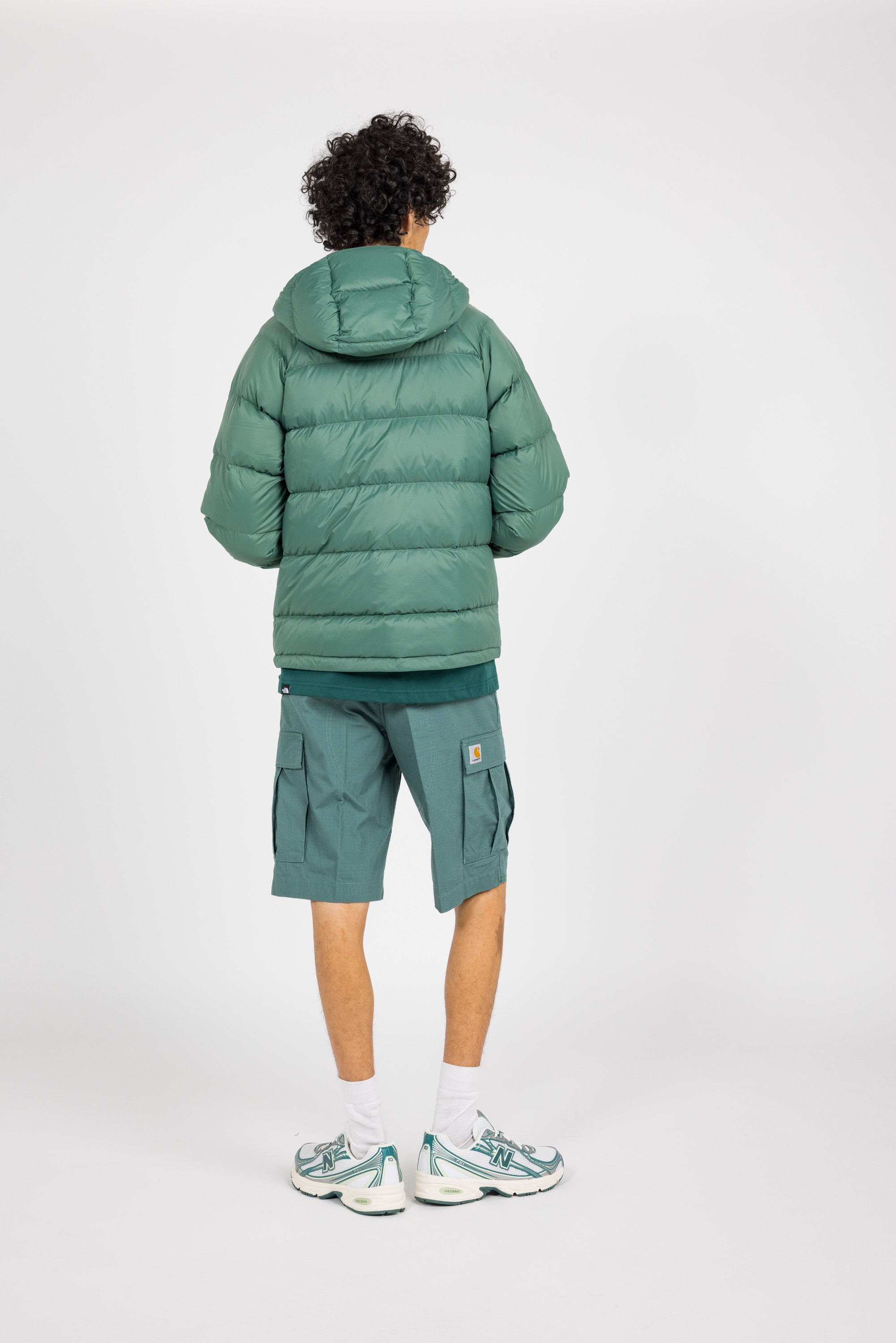 Lightweight quilted padded jacket with high neck Green