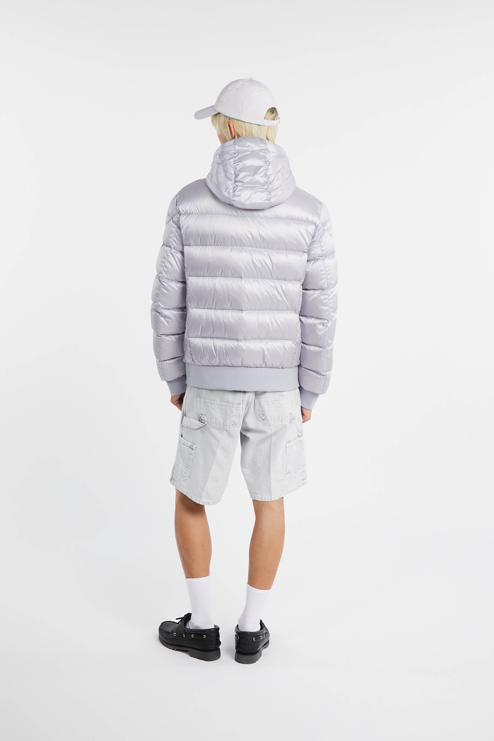 Lightweight quilted padded jacket with high neck Grey