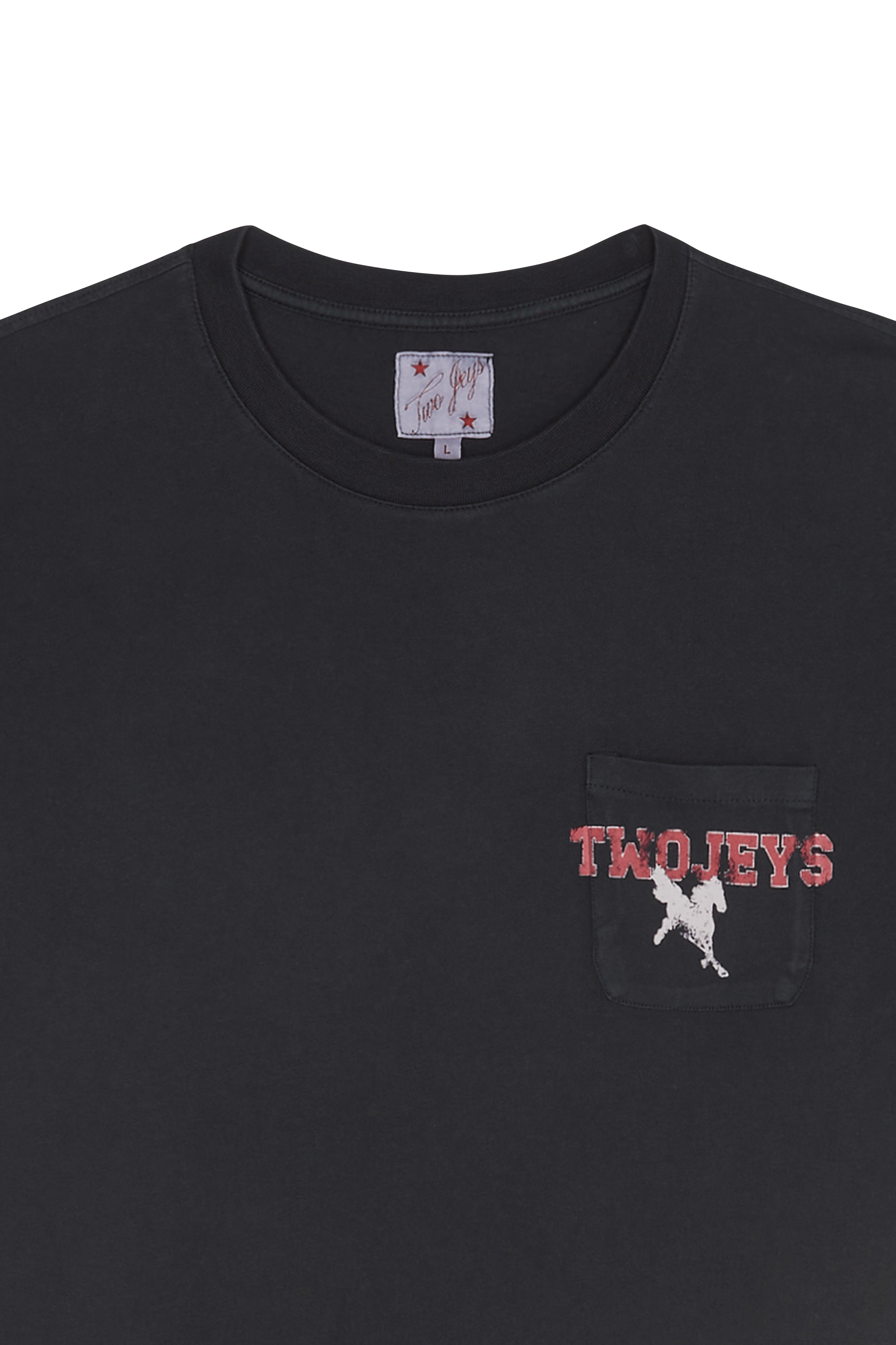 Regular-fit round-neck cotton T-shirt | Black TWOJEYS Men