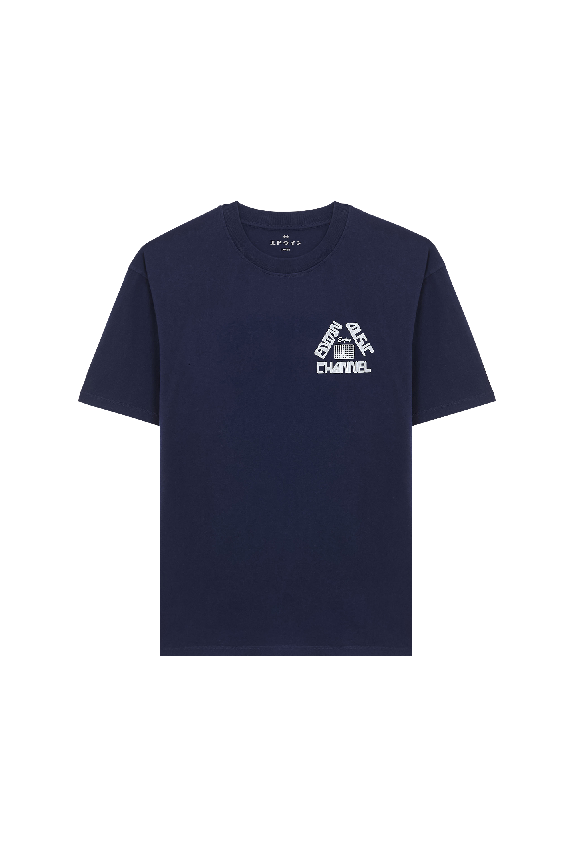 Regular-fit round-neck cotton T-shirt Blue