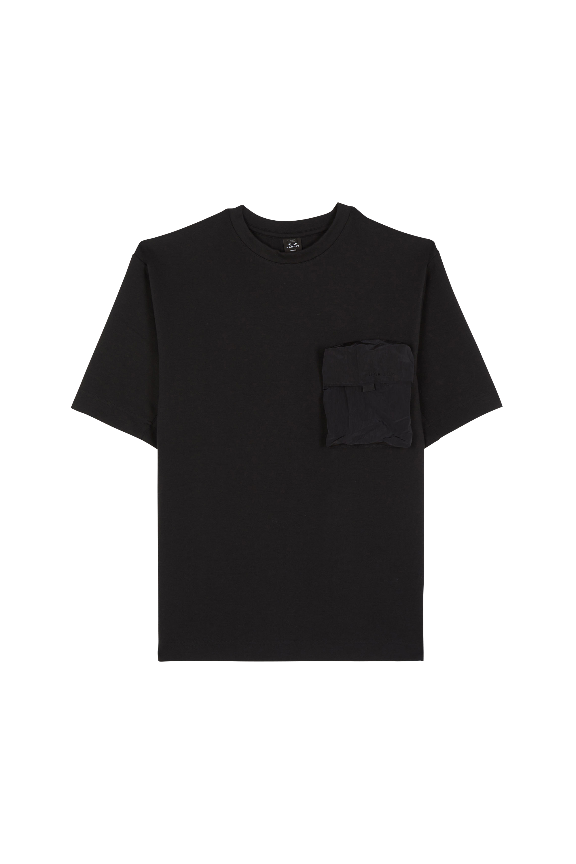 Regular-fit round-neck cotton T-shirt Black