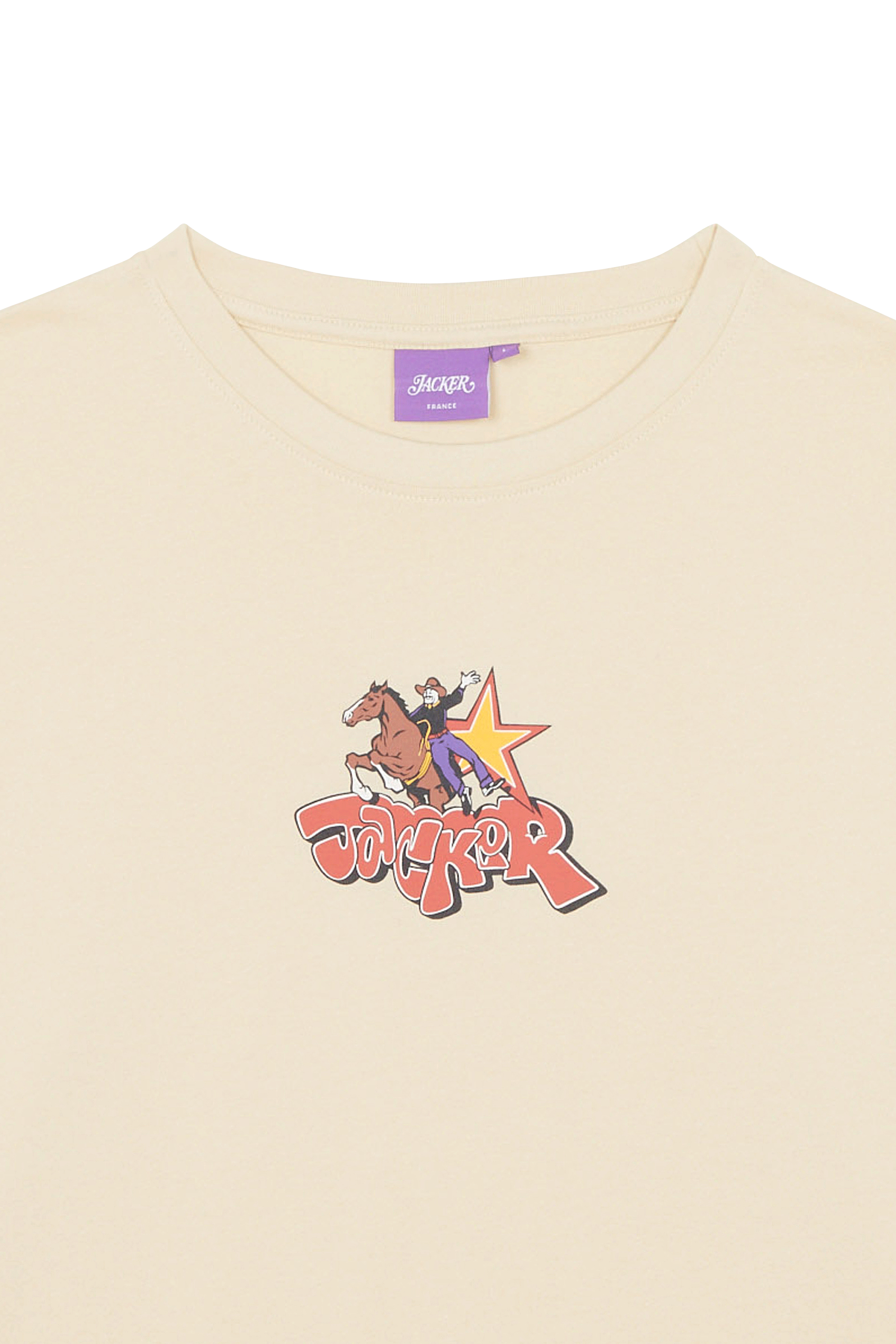 Regular-fit round-neck cotton T-shirt Beige